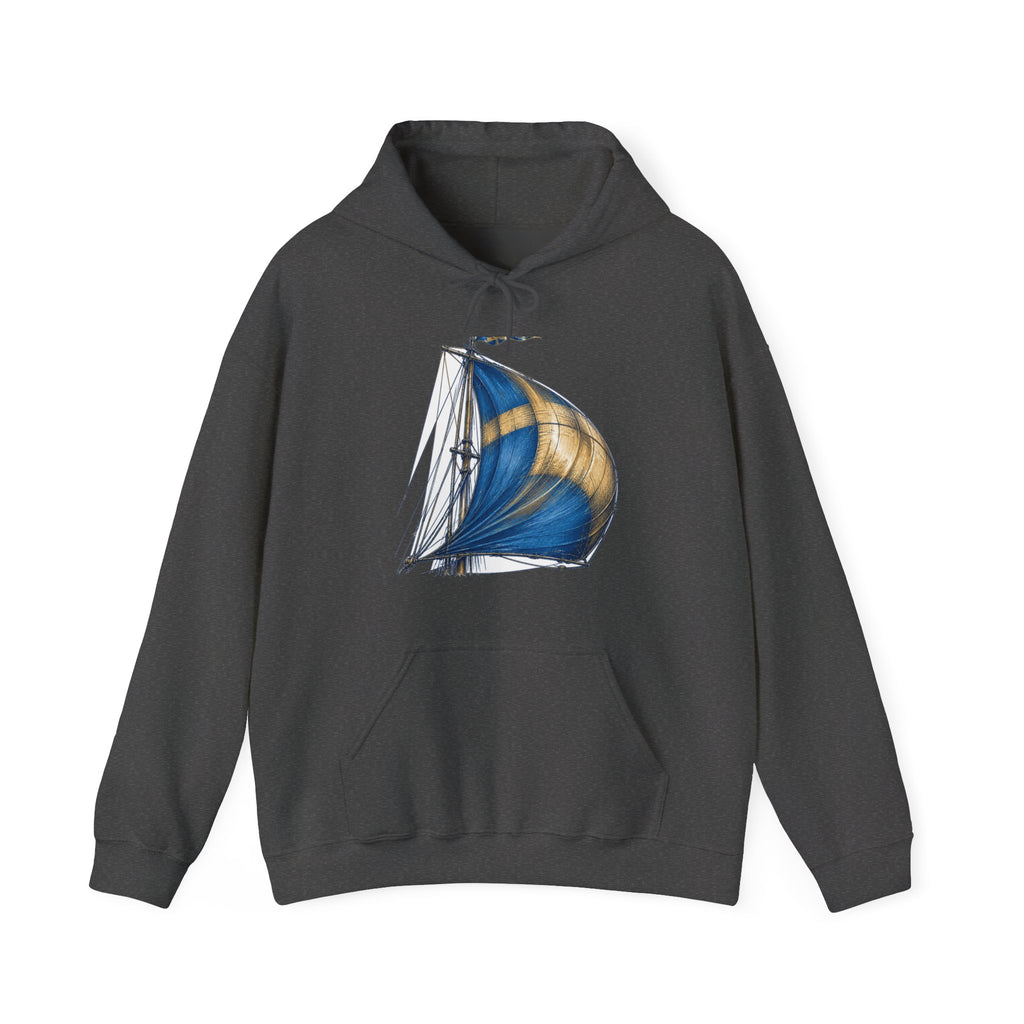 Matching Couple Sweatshirt - Anchor & Sail Matching Couple Hooded Sweatshirt Hand-Drawn Art His Hers Best Friend Gift - Design B