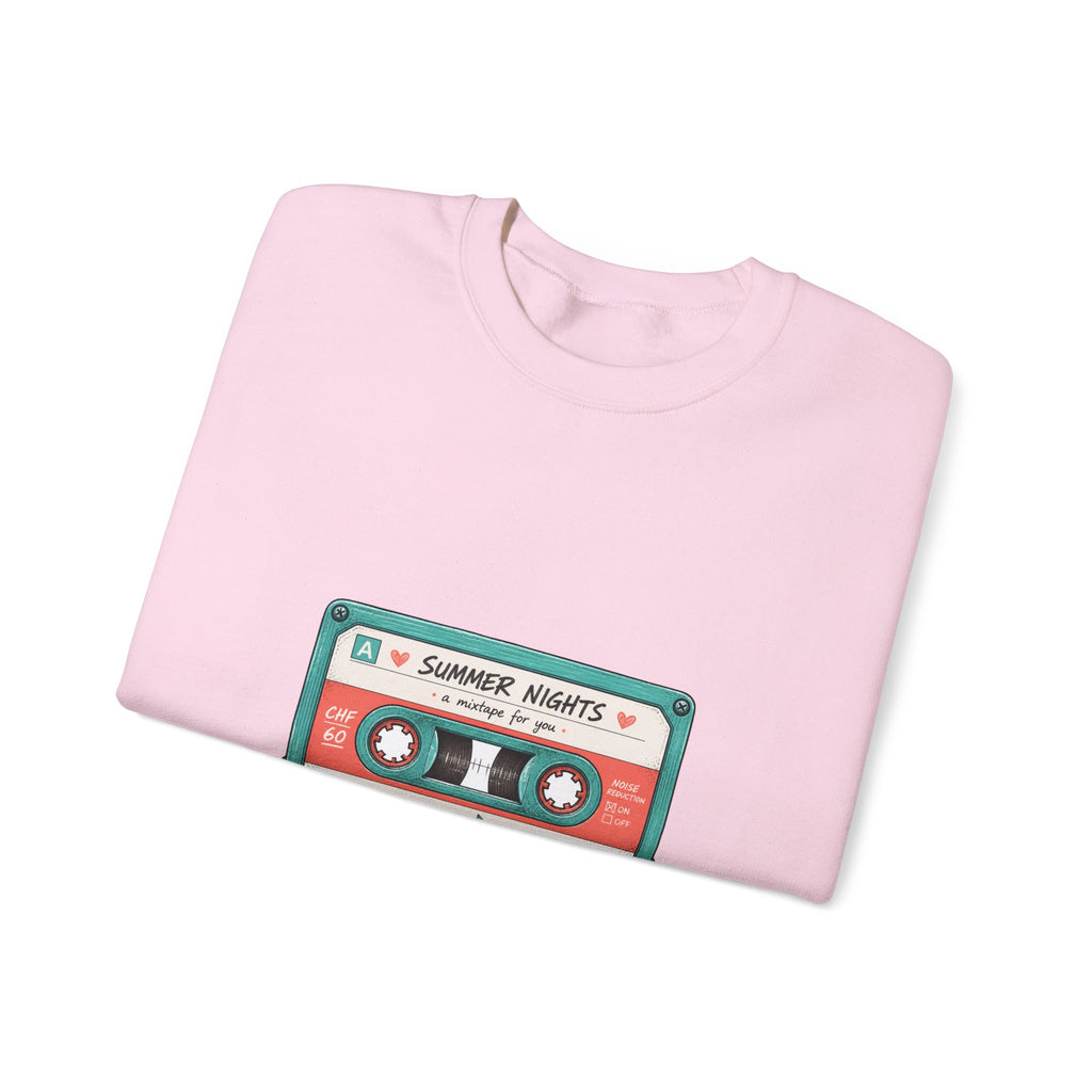 Matching Couple Sweatshirt - Vinyl & Cassette Matching Couple Comfort Colors Crew Hand-Drawn Art His Hers Anniversary Gift - Design B