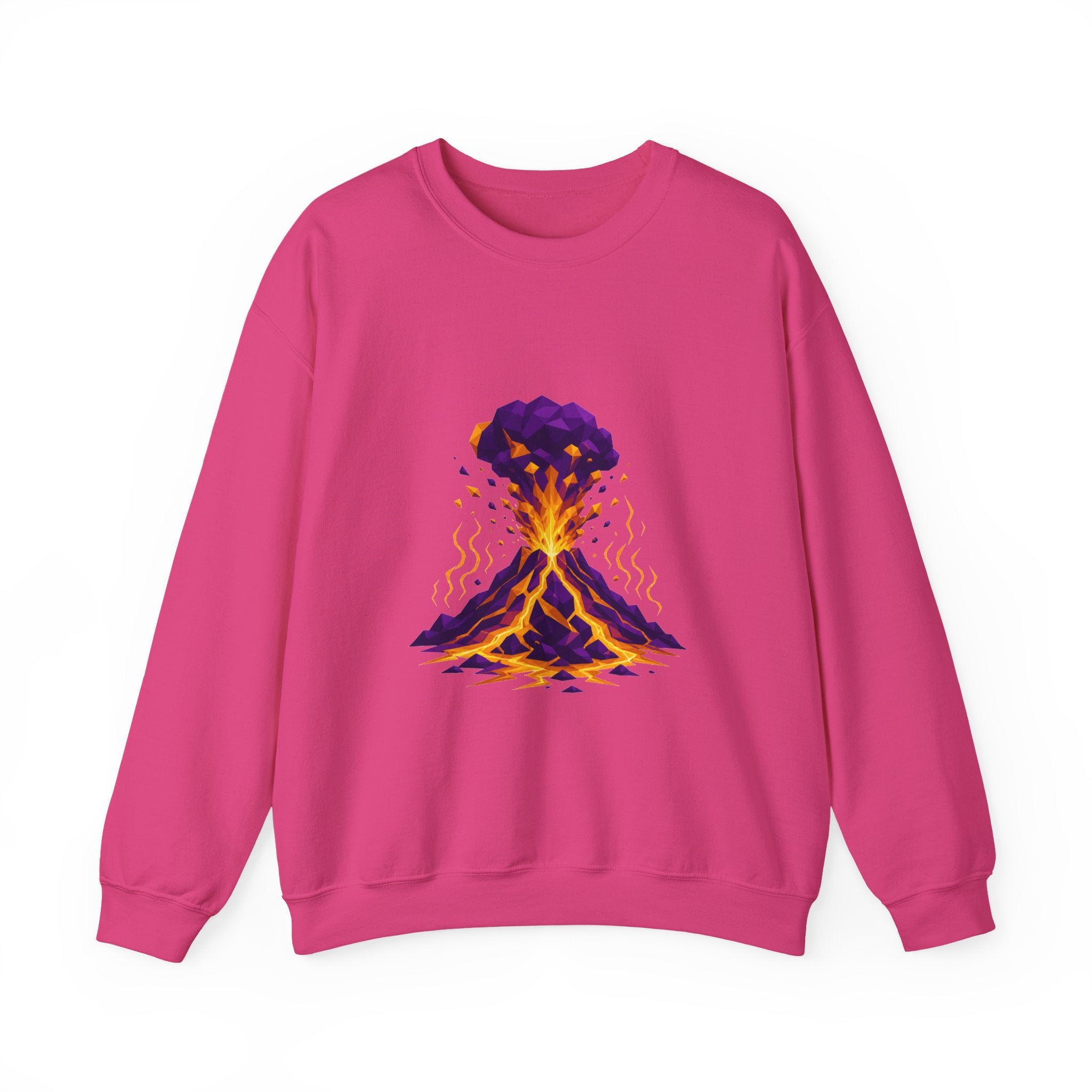 Matching Couple Sweatshirt - Volcano & Glacier Matching Couple Crewneck Sweatshirt Geometric Art His Hers Couple Gift - Design A
