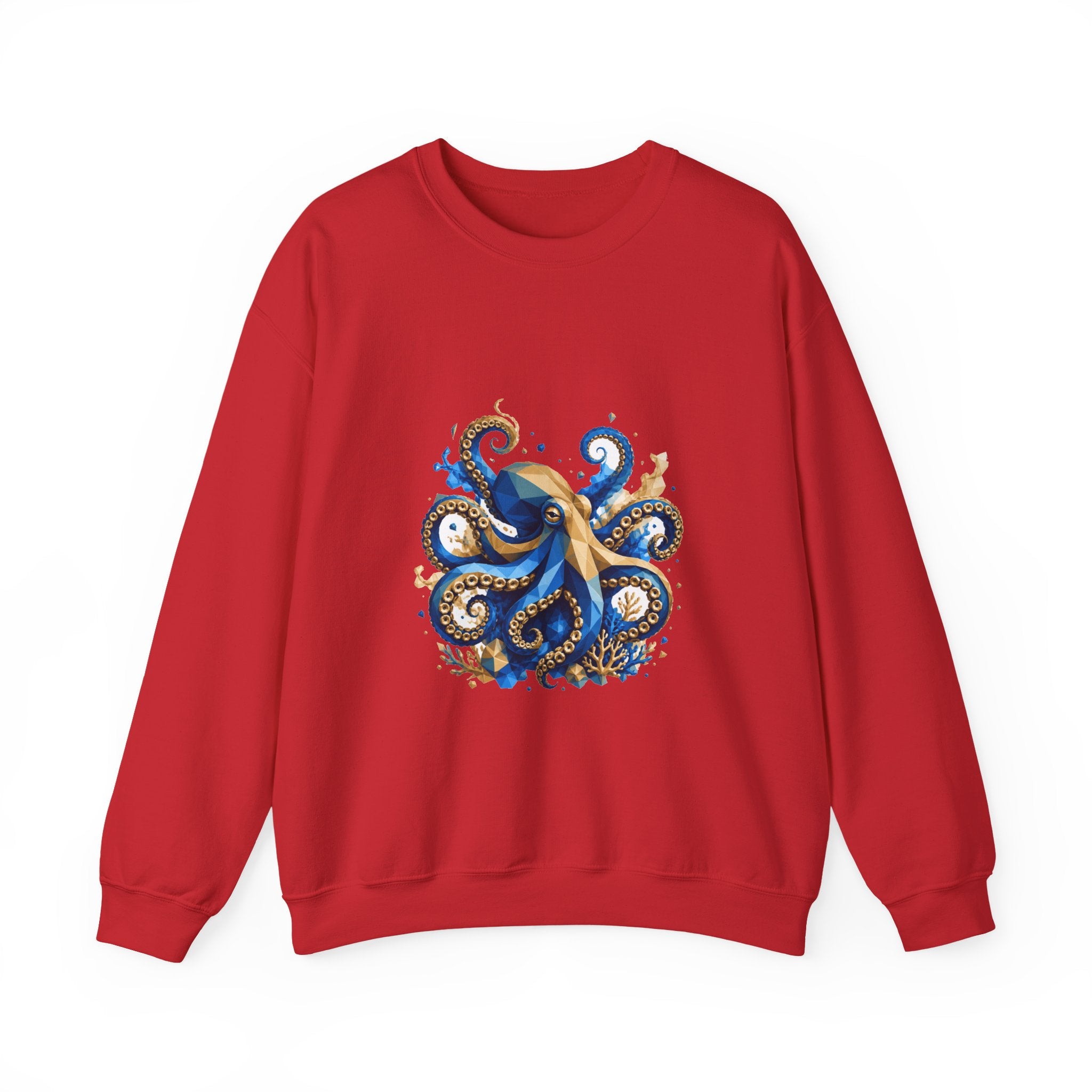 Matching Couple Sweatshirt - Octopus & Jellyfish Matching Couple Premium Fleece Sweatshirt Geometric Art His Hers Love Gift - Design A
