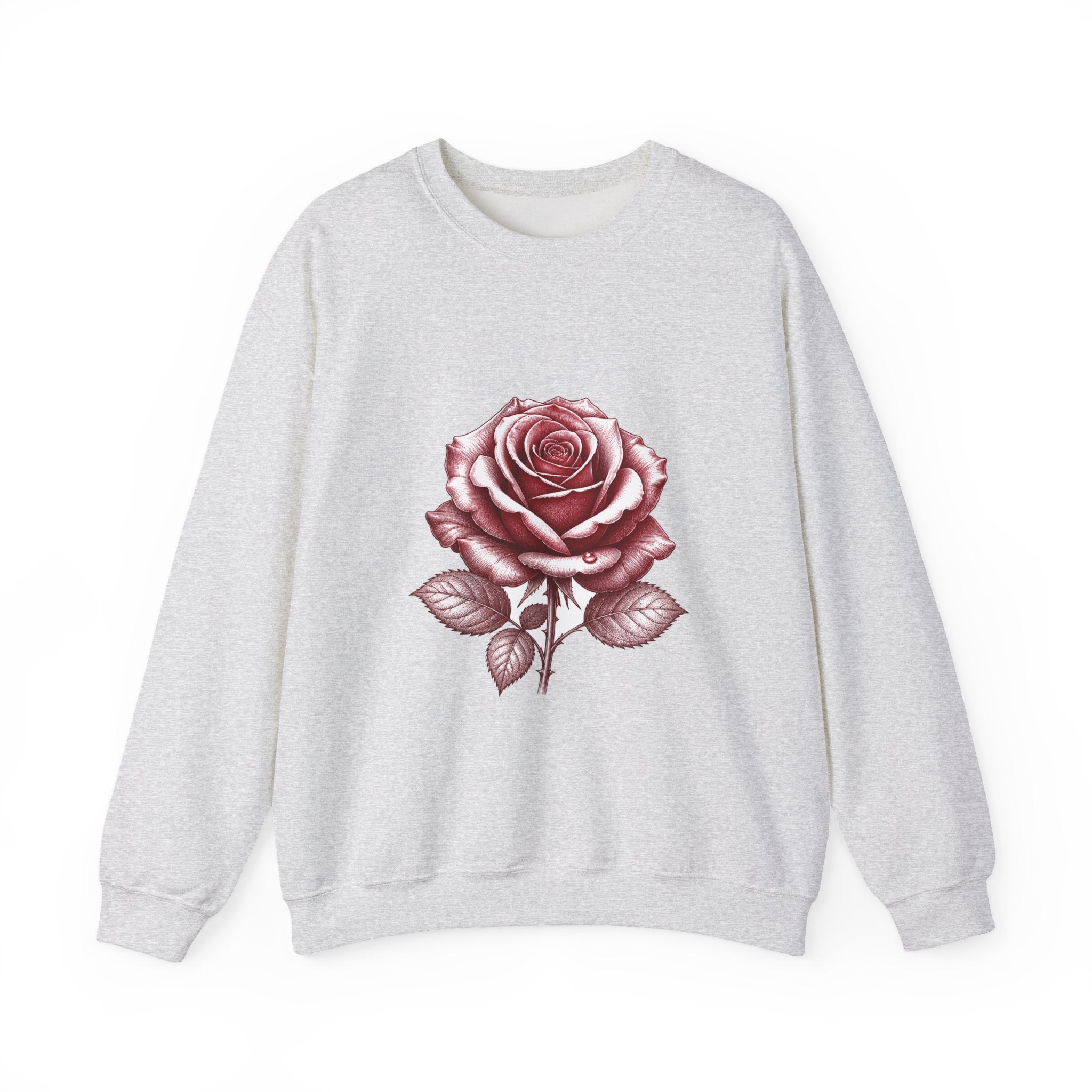 Matching Couple Sweatshirt - Rose & Thorn Matching Couple Crewneck Sweatshirt Hand-Drawn Art His Hers Best Friend Gift - Design A