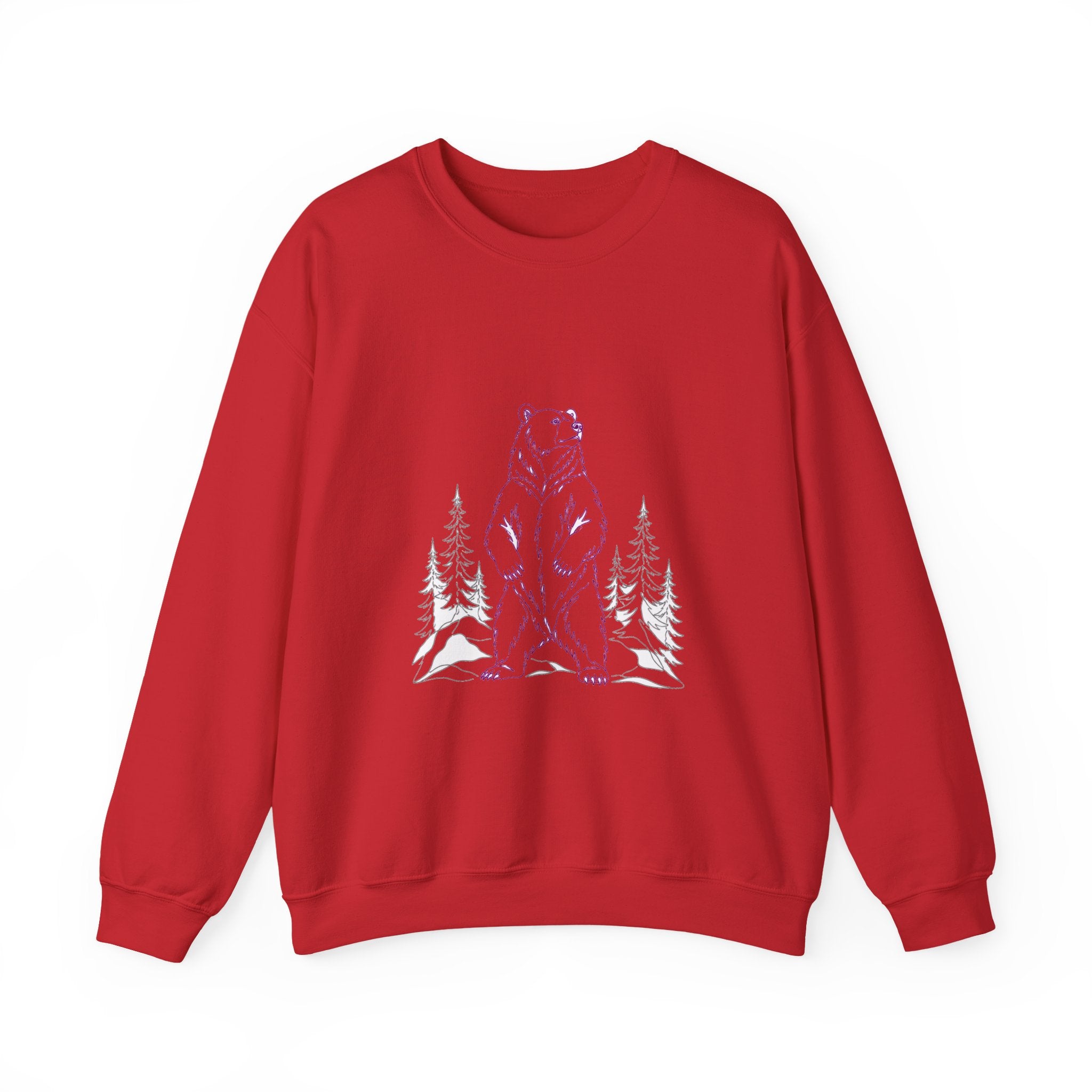 Matching Couple Sweatshirt - Bear & Deer Matching Couple Comfort Colors Crew Minimalist Art His Hers Christmas Gift - Design A