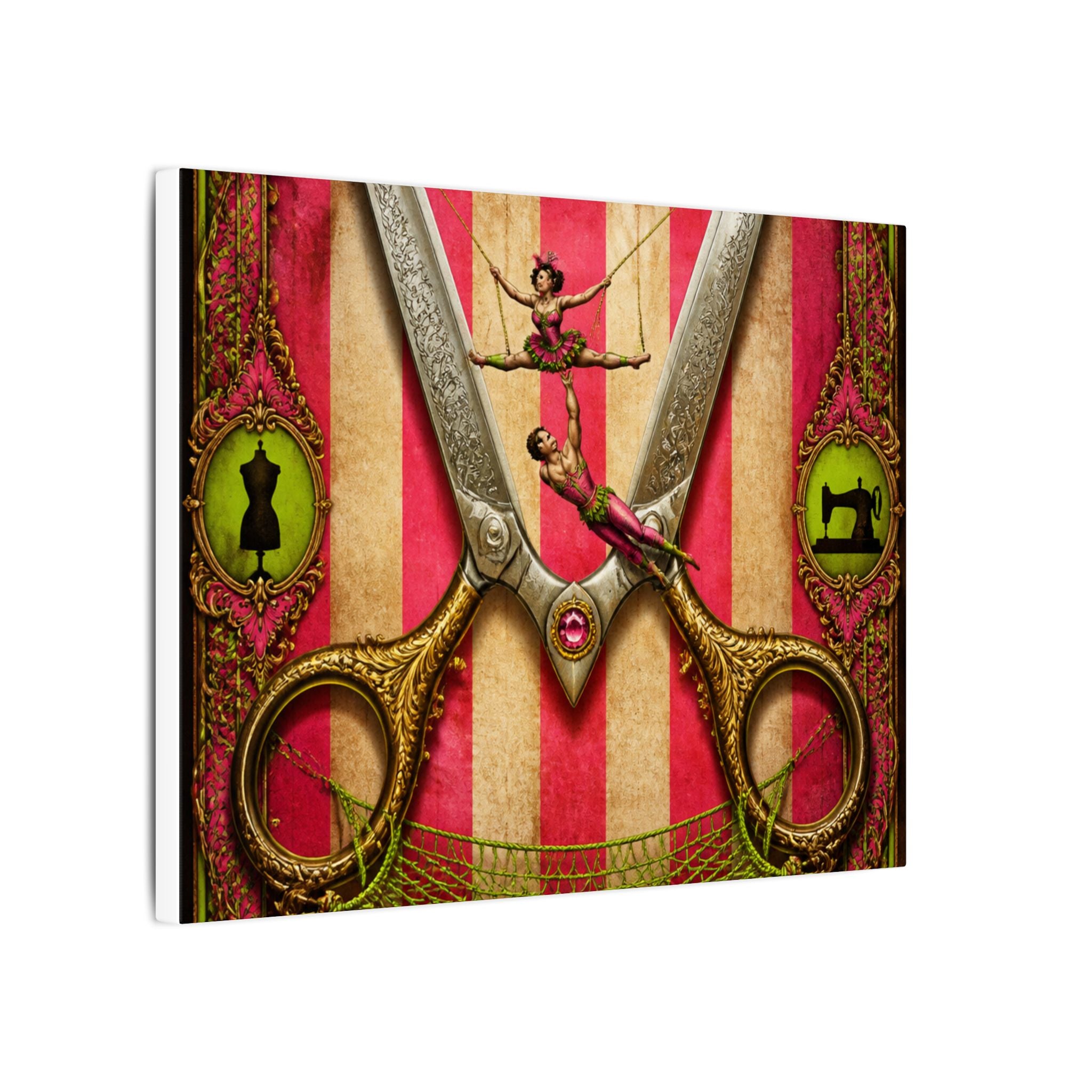 Giant Scissors Trapeze Wall Art Canvas 24×36 Baroque Studio Decor Maximalist Print