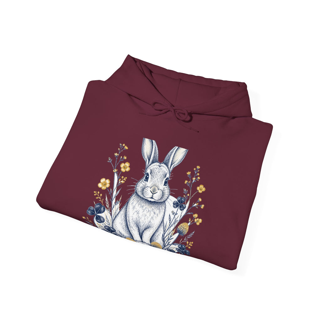 Matching Couple Sweatshirt - Fox & Rabbit Matching Couple Hooded Sweatshirt Hand-Drawn Art His Hers Best Friend Gift - Design B