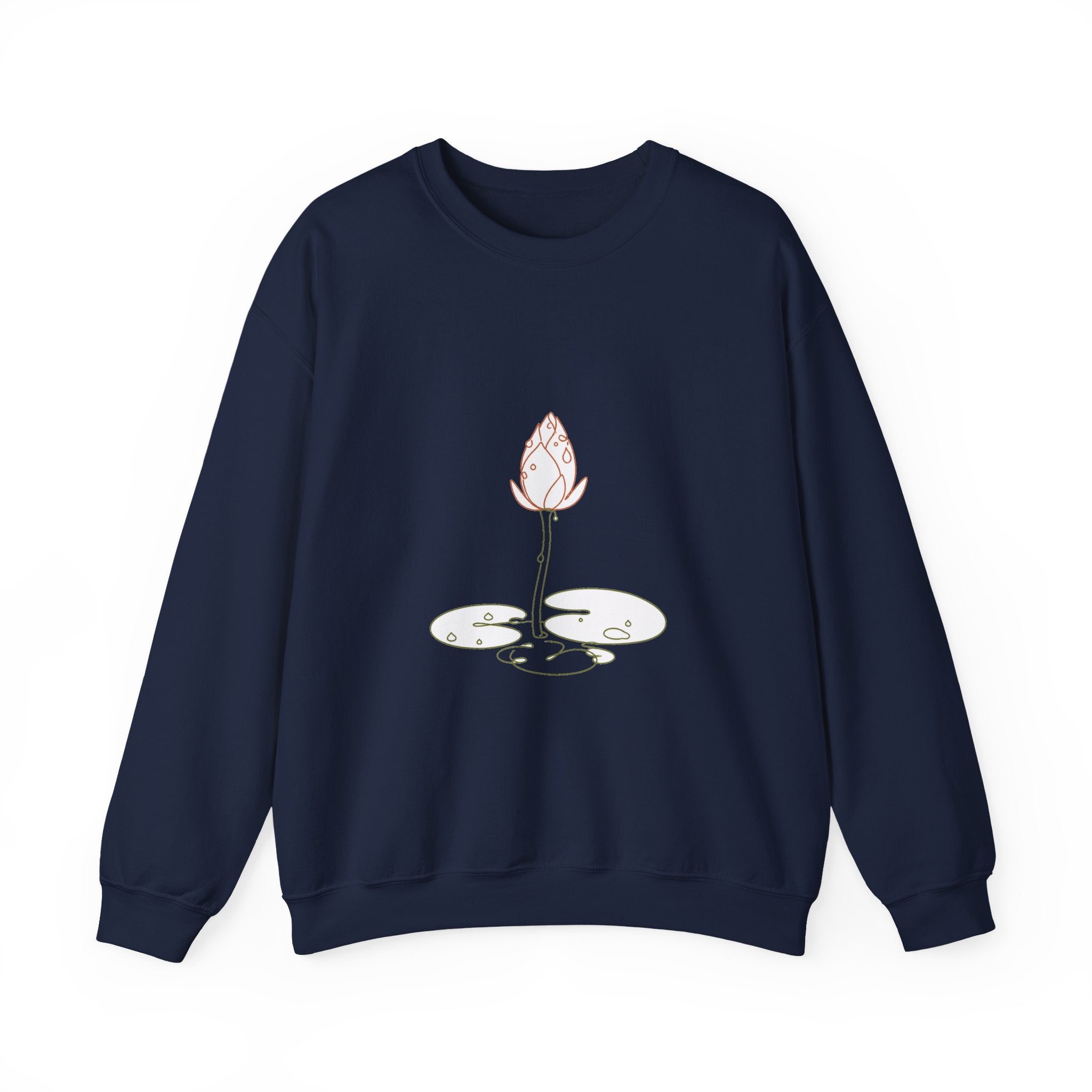 Matching Couple Sweatshirt - Open & Closed Lotus Matching Couple Comfort Colors Crew Minimalist Art His Hers Christmas Gift - Design B