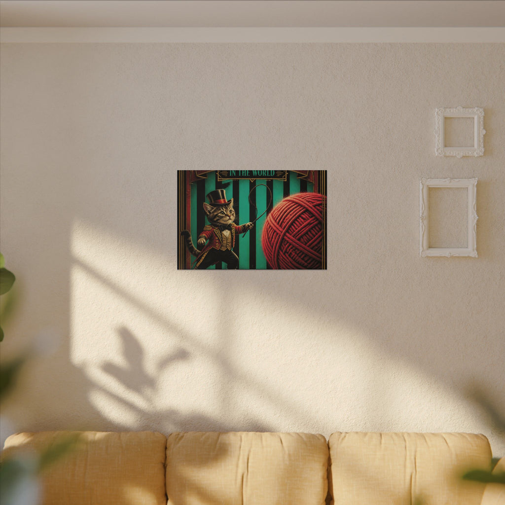 Cat Lion Tamer Wall Art Canvas 16×20 Art Deco Entryway Decor Maximalist Print