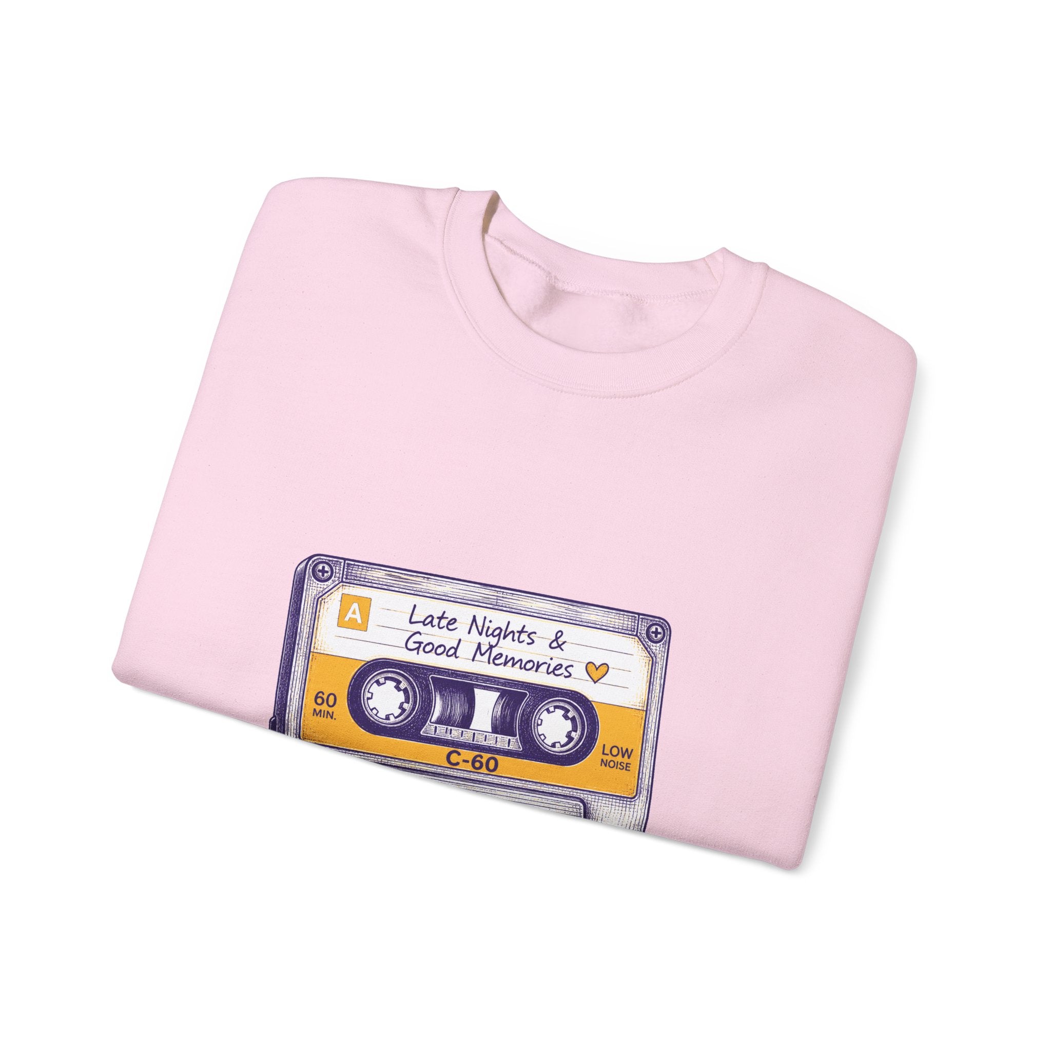 Matching Couple Sweatshirt - Vinyl & Cassette Matching Couple Premium Fleece Sweatshirt Hand-Drawn Art His Hers Anniversary Gift - Design B