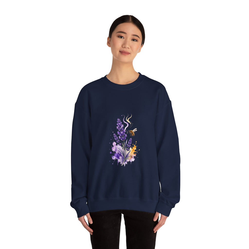 Matching Couple Sweatshirt - Lavender & Thistle Matching Couple Crewneck Sweatshirt Watercolor Art His Hers Engagement Gift - Design A
