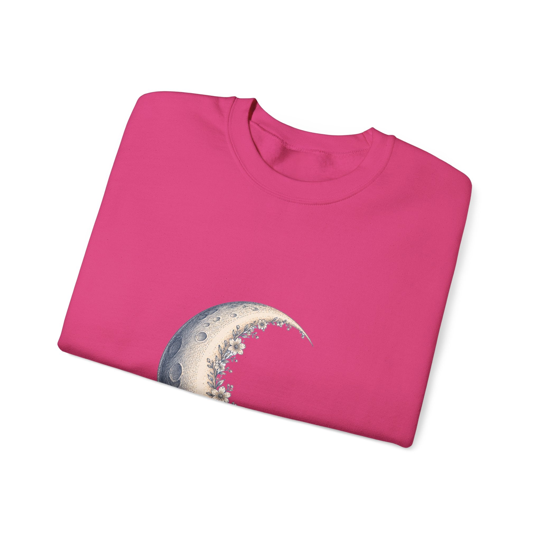 Matching Couple Sweatshirt - Waxing & Waning Moon Matching Couple Premium Fleece Sweatshirt Hand-Drawn Art His Hers Anniversary Gift - Design A