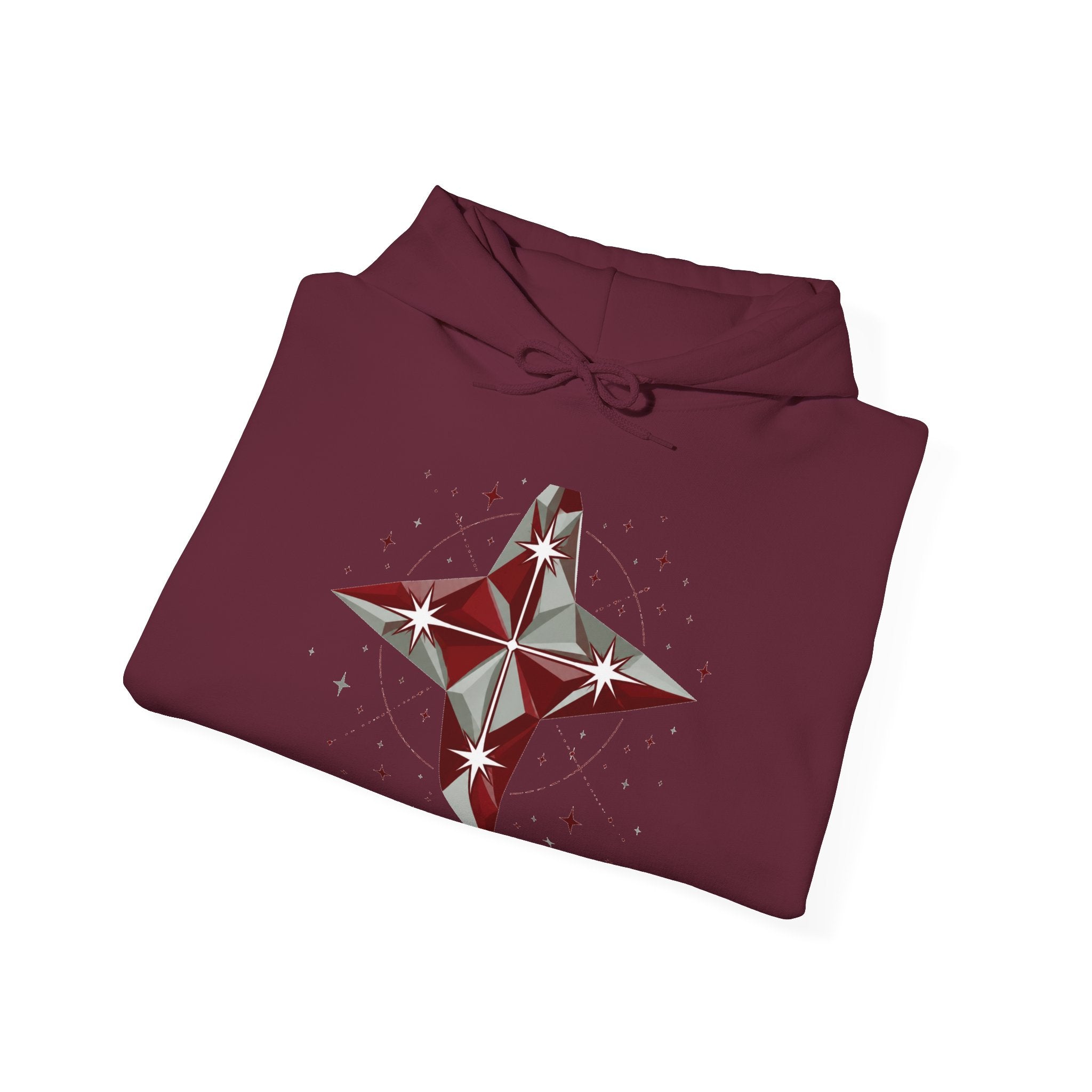 Matching Couple Sweatshirt - Aurora & Southern Cross Matching Couple Hooded Sweatshirt Geometric Art His Hers Couple Gift - Design B