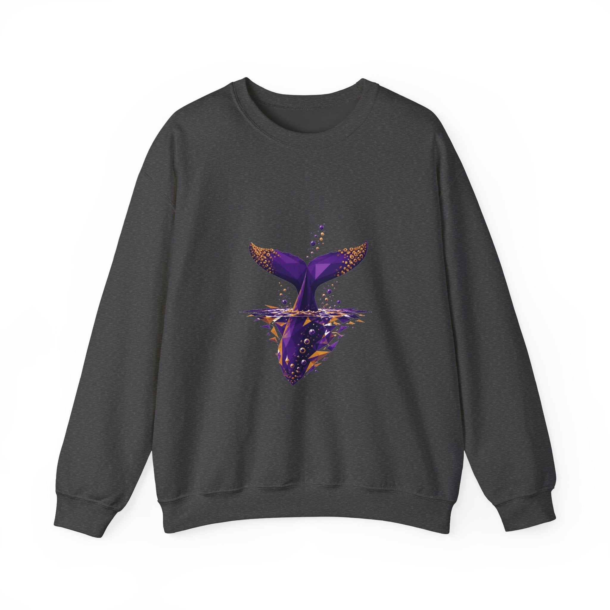 Matching Couple Sweatshirt - Eagle & Whale Matching Couple Premium Fleece Sweatshirt Geometric Art His Hers Love Gift - Design B