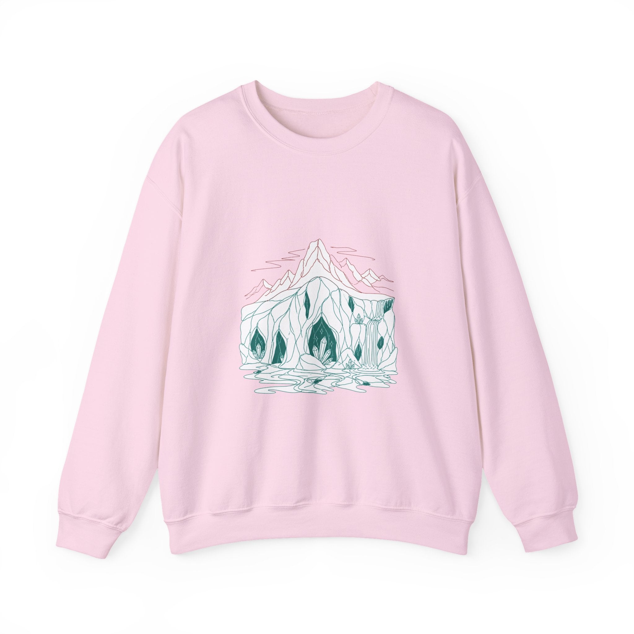 Matching Couple Sweatshirt - Volcano & Glacier Matching Couple Comfort Colors Crew Minimalist Art His Hers Christmas Gift - Design B