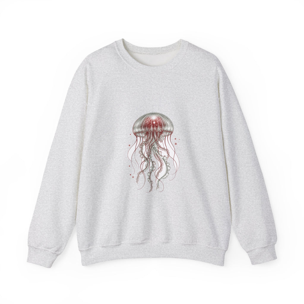 Matching Couple Sweatshirt - Octopus & Jellyfish Matching Couple Crewneck Sweatshirt Vintage Art His Hers Wedding Gift - Design B