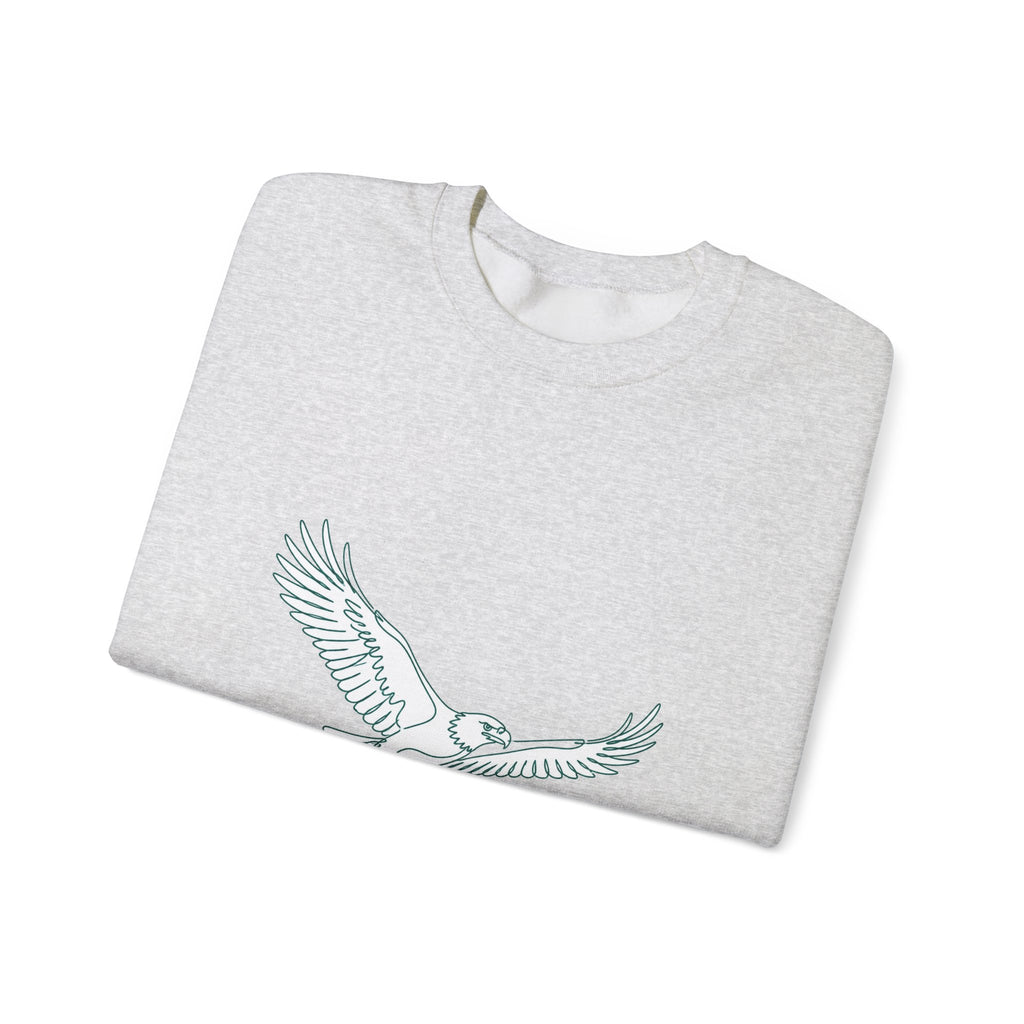 Matching Couple Sweatshirt - Eagle & Whale Matching Couple Crewneck Sweatshirt Minimalist Art His Hers Valentine Gift - Design A