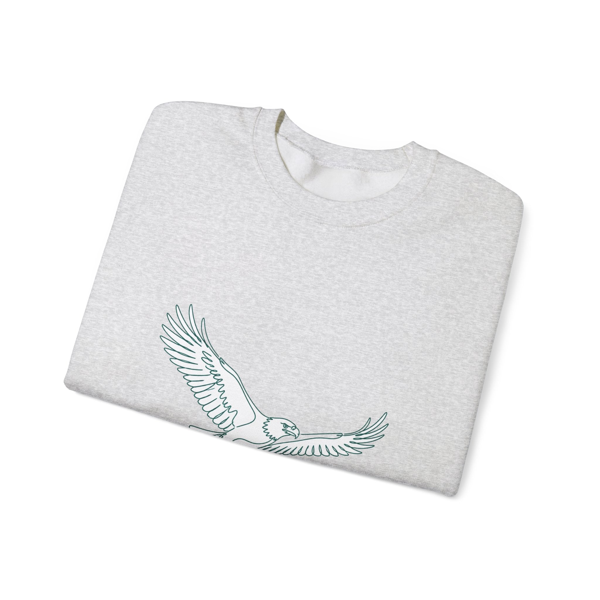 Matching Couple Sweatshirt - Eagle & Whale Matching Couple Crewneck Sweatshirt Minimalist Art His Hers Valentine Gift - Design A