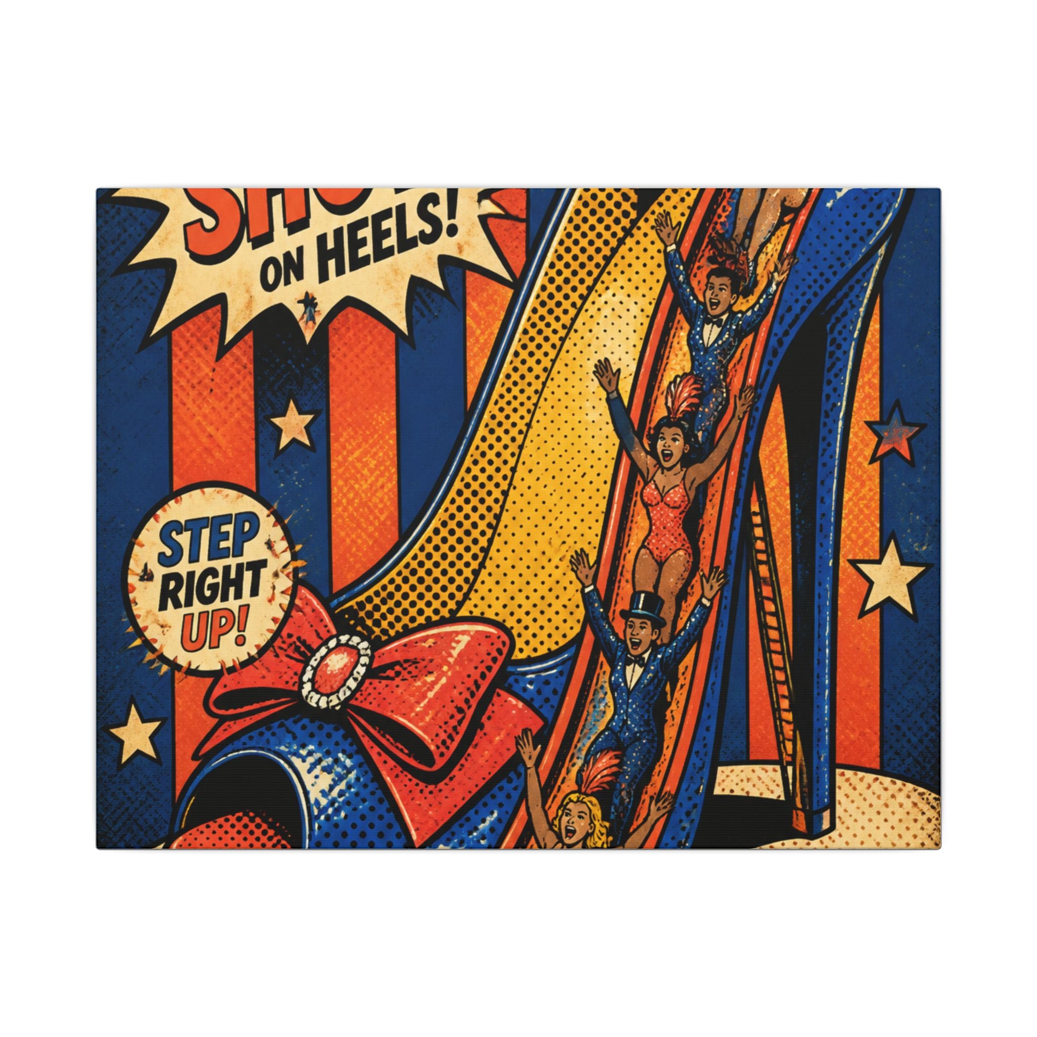 High Heel Slide Wall Art Canvas 24×36 Pop Art Restaurant Decor Maximalist Print