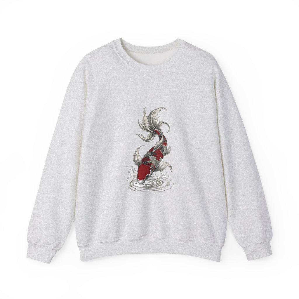 Matching Couple Sweatshirt - Koi Fish Yin Yang Matching Couple Crewneck Sweatshirt Hand-Drawn Art His Hers Best Friend Gift - Design B