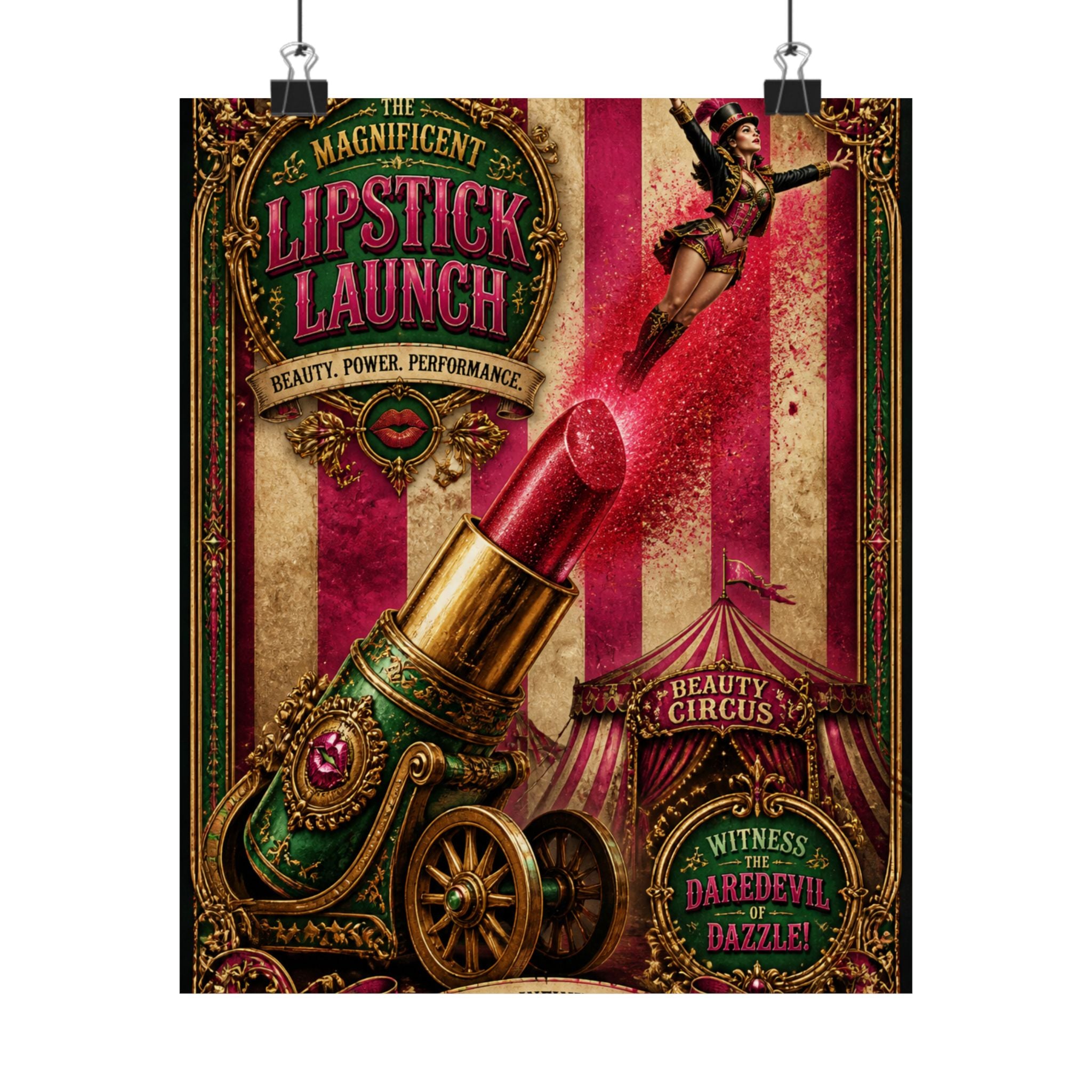 Lipstick Cannon Wall Art Poster 24×36 Baroque Studio Decor Maximalist Print