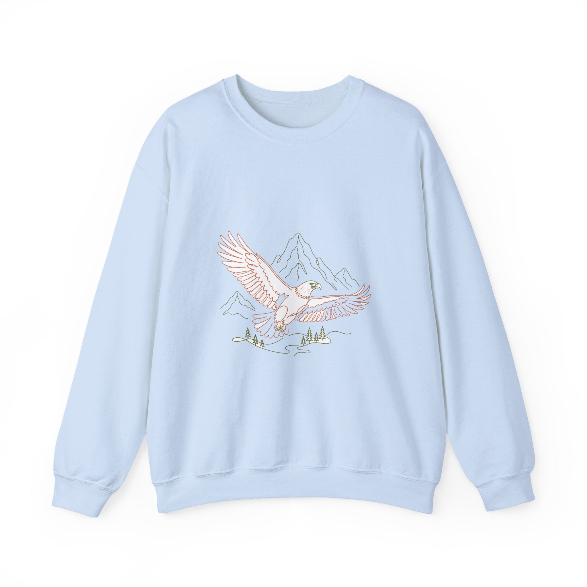 Matching Couple Sweatshirt - Eagle & Whale Matching Couple Premium Fleece Sweatshirt Minimalist Art His Hers Christmas Gift - Design A