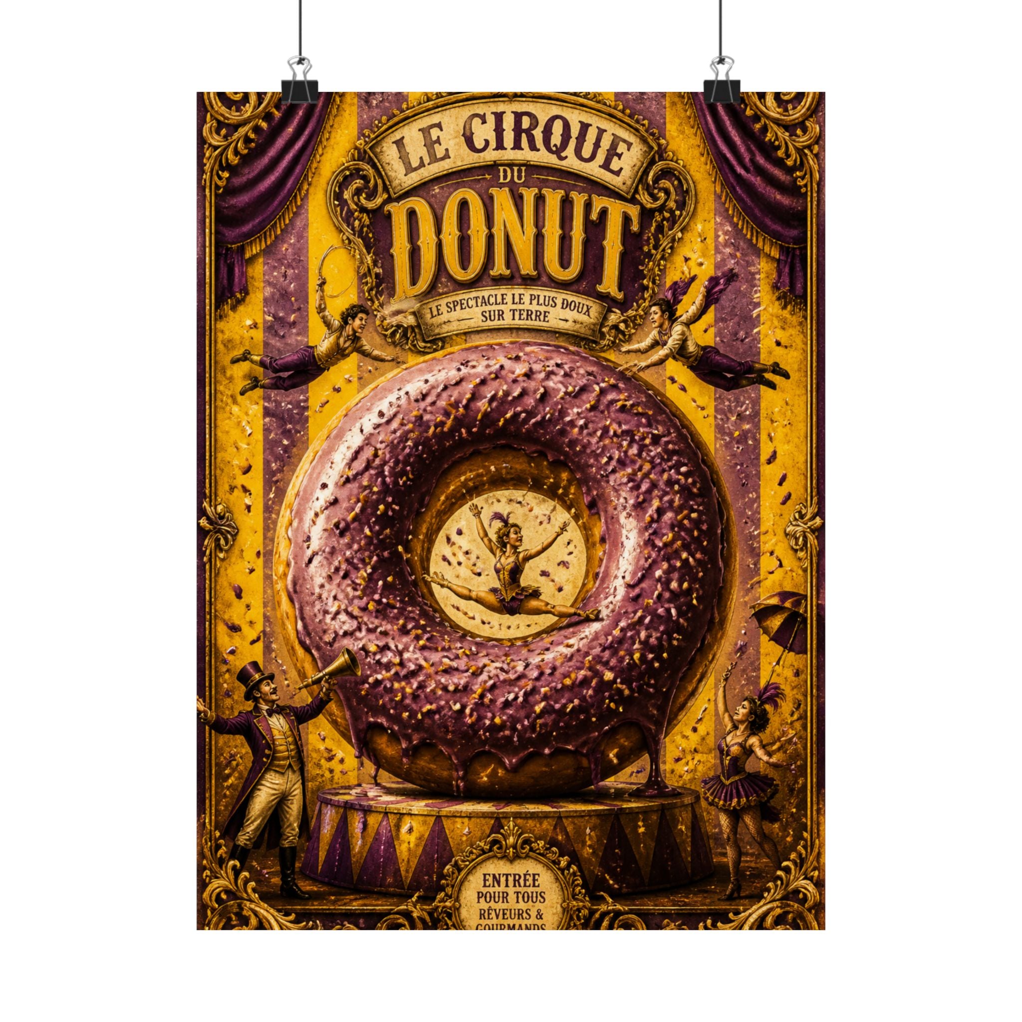 Donut Circus Ring Wall Art Poster 24×36 Baroque Studio Decor Maximalist Print
