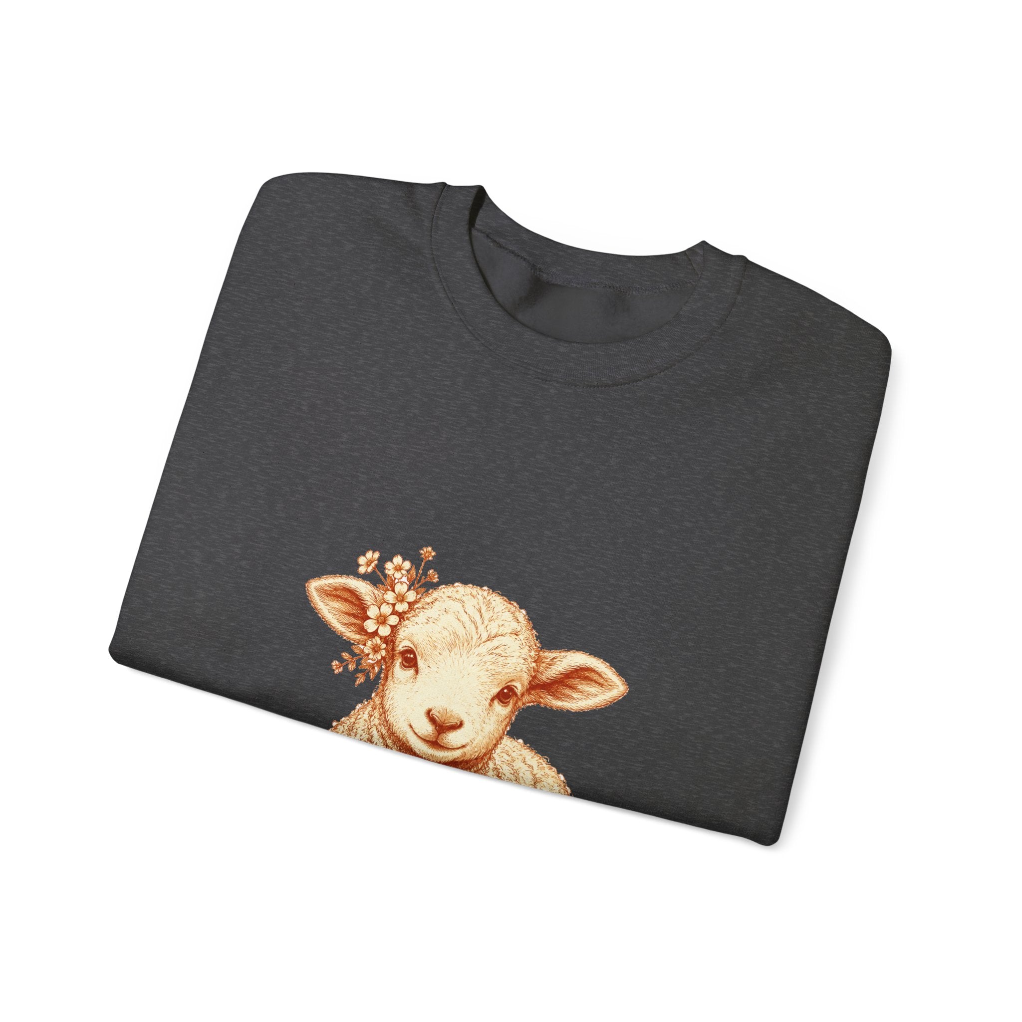 Matching Couple Sweatshirt - Lion & Lamb Matching Couple Comfort Colors Crew Hand-Drawn Art His Hers Anniversary Gift - Design B