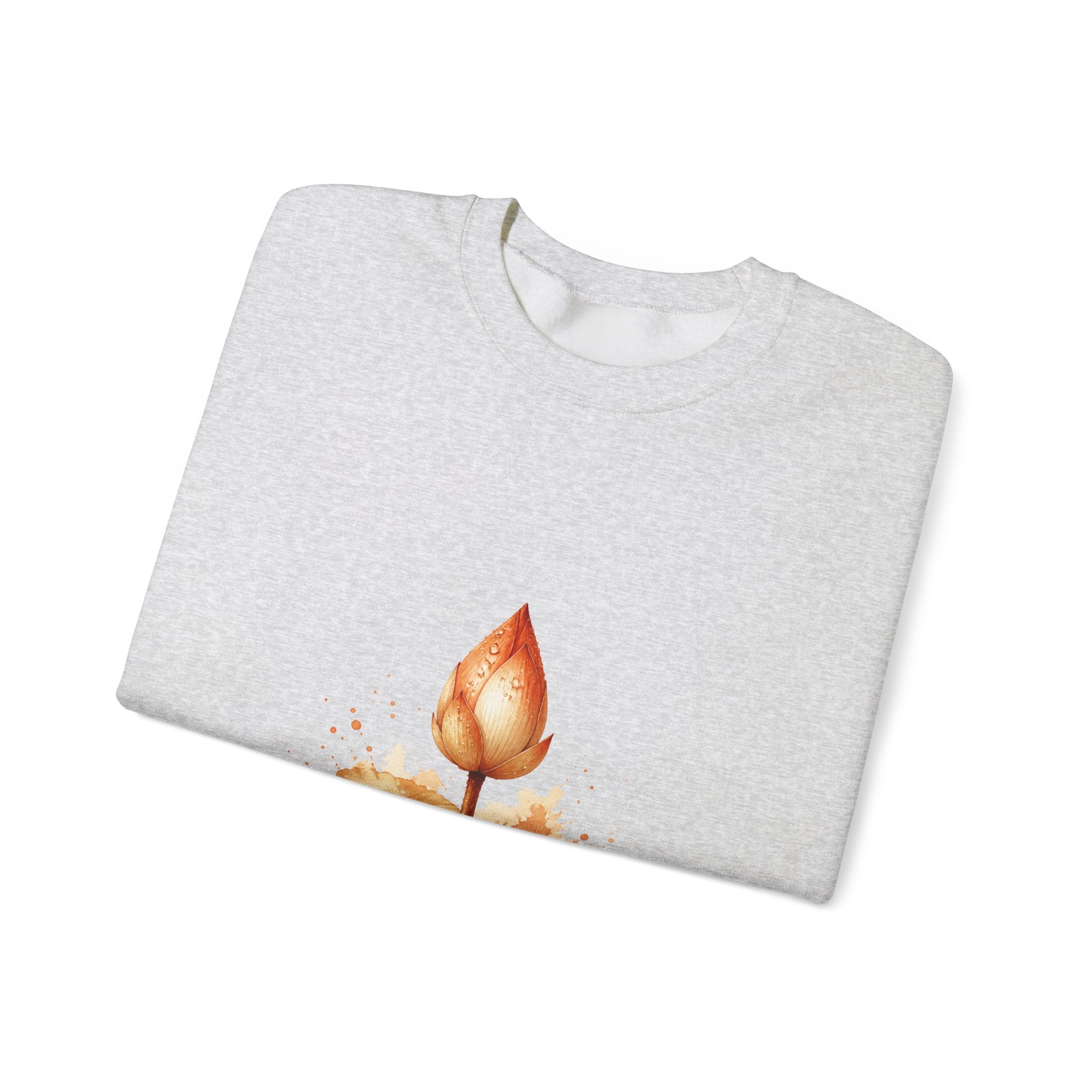 Matching Couple Sweatshirt - Open & Closed Lotus Matching Couple Comfort Colors Crew Watercolor Art His Hers Birthday Gift - Design B