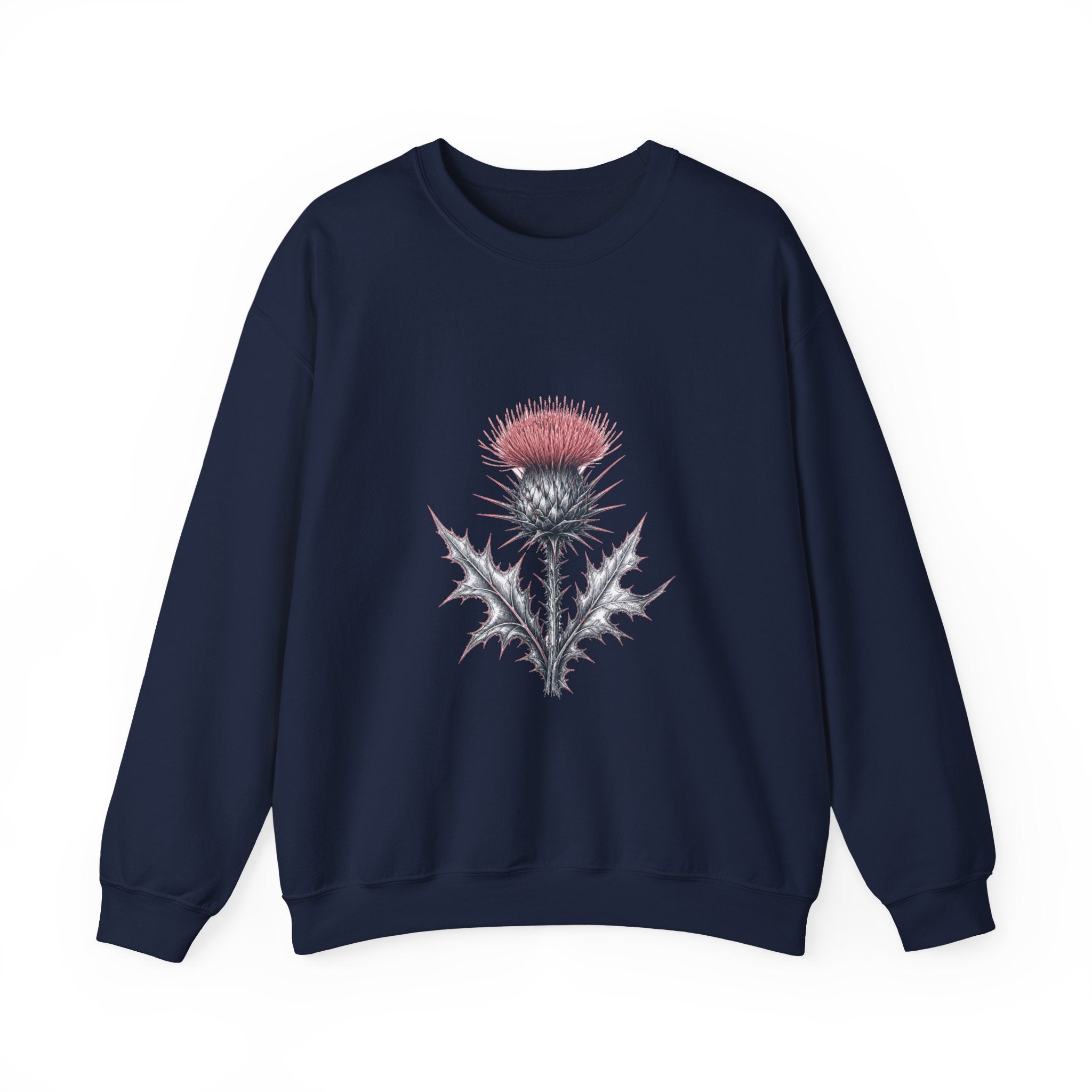 Matching Couple Sweatshirt - Lavender & Thistle Matching Couple Premium Fleece Sweatshirt Hand-Drawn Art His Hers Anniversary Gift - Design B
