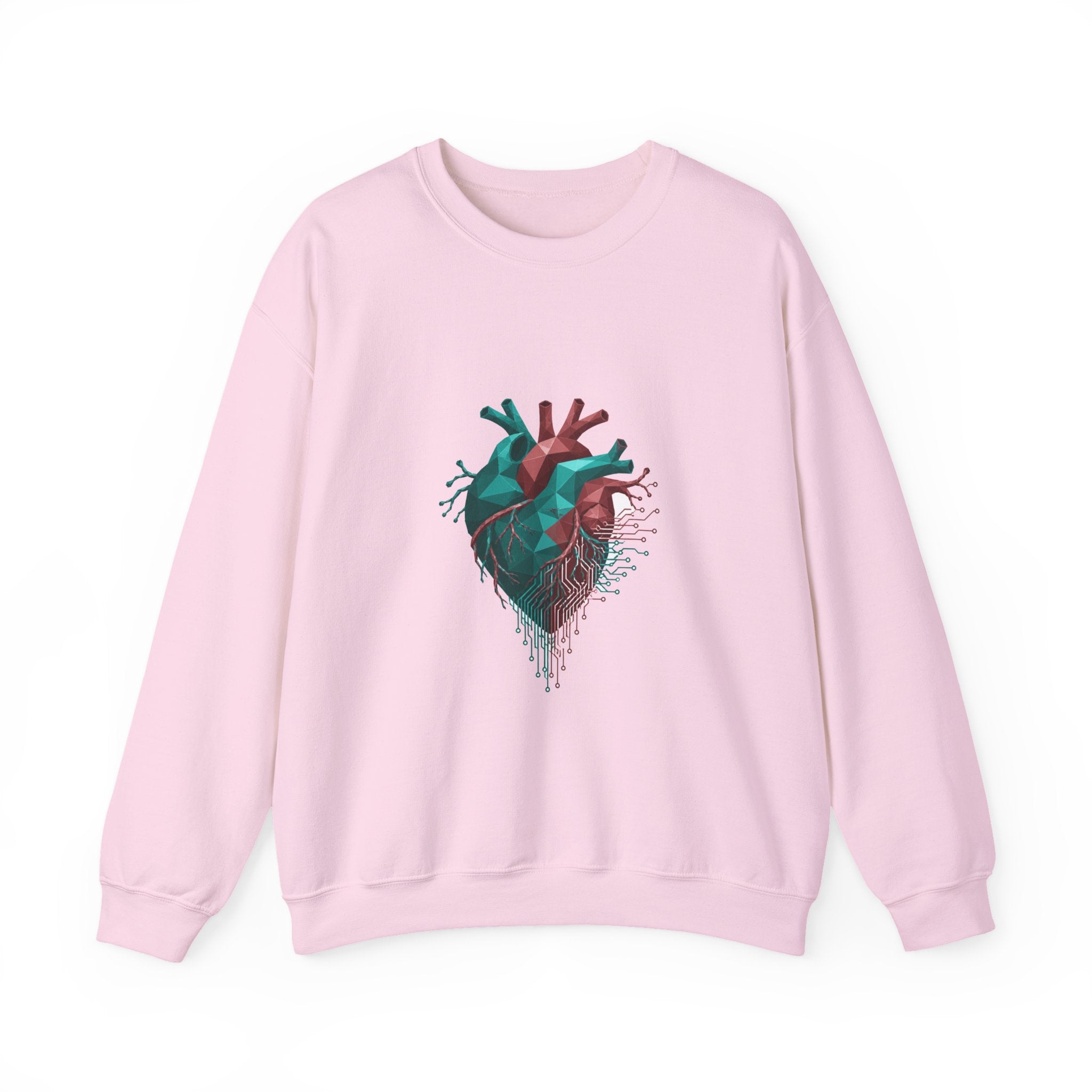 Matching Couple Sweatshirt - Robot & Heart Matching Couple Comfort Colors Crew Geometric Art His Hers Love Gift - Design B