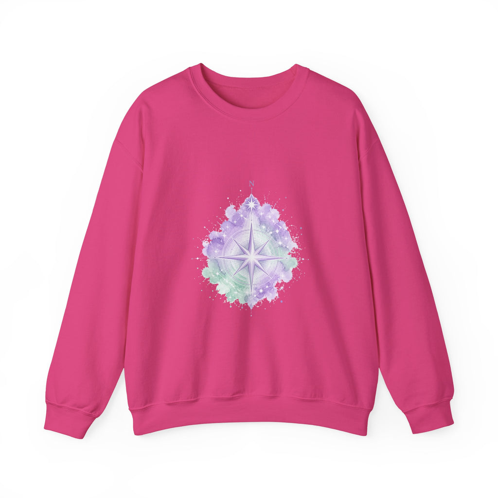 Matching Couple Sweatshirt - Shooting Star & North Star Matching Couple Crewneck Sweatshirt Watercolor Art His Hers Engagement Gift - Design B