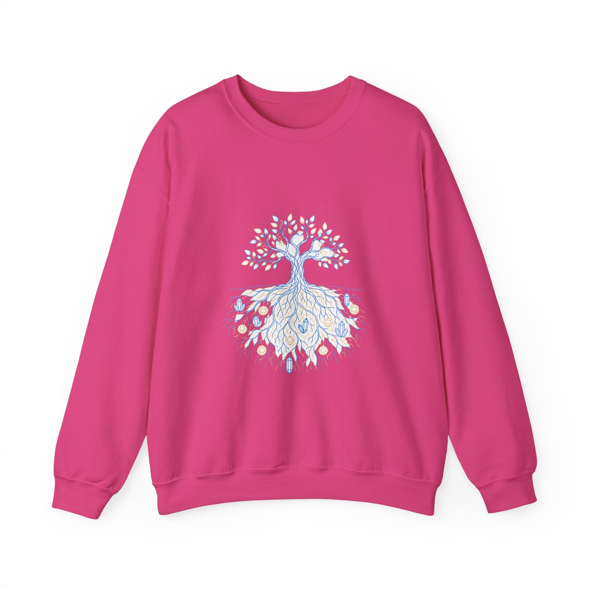 Matching Couple Sweatshirt - Ancient Oak & Deep Roots Matching Couple Crewneck Sweatshirt Minimalist Art His Hers Valentine Gift - Design B