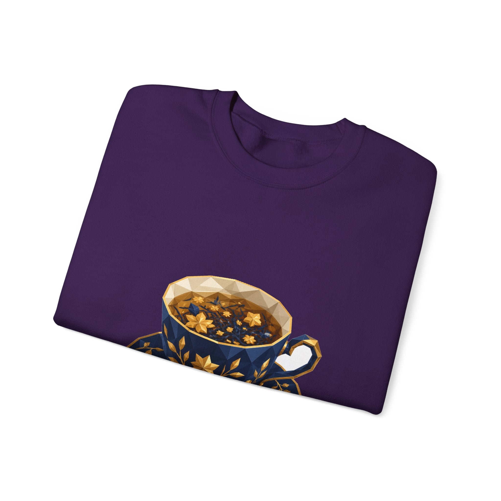 Matching Couple Sweatshirt - Coffee & Tea Matching Couple Comfort Colors Crew Geometric Art His Hers Love Gift - Design B