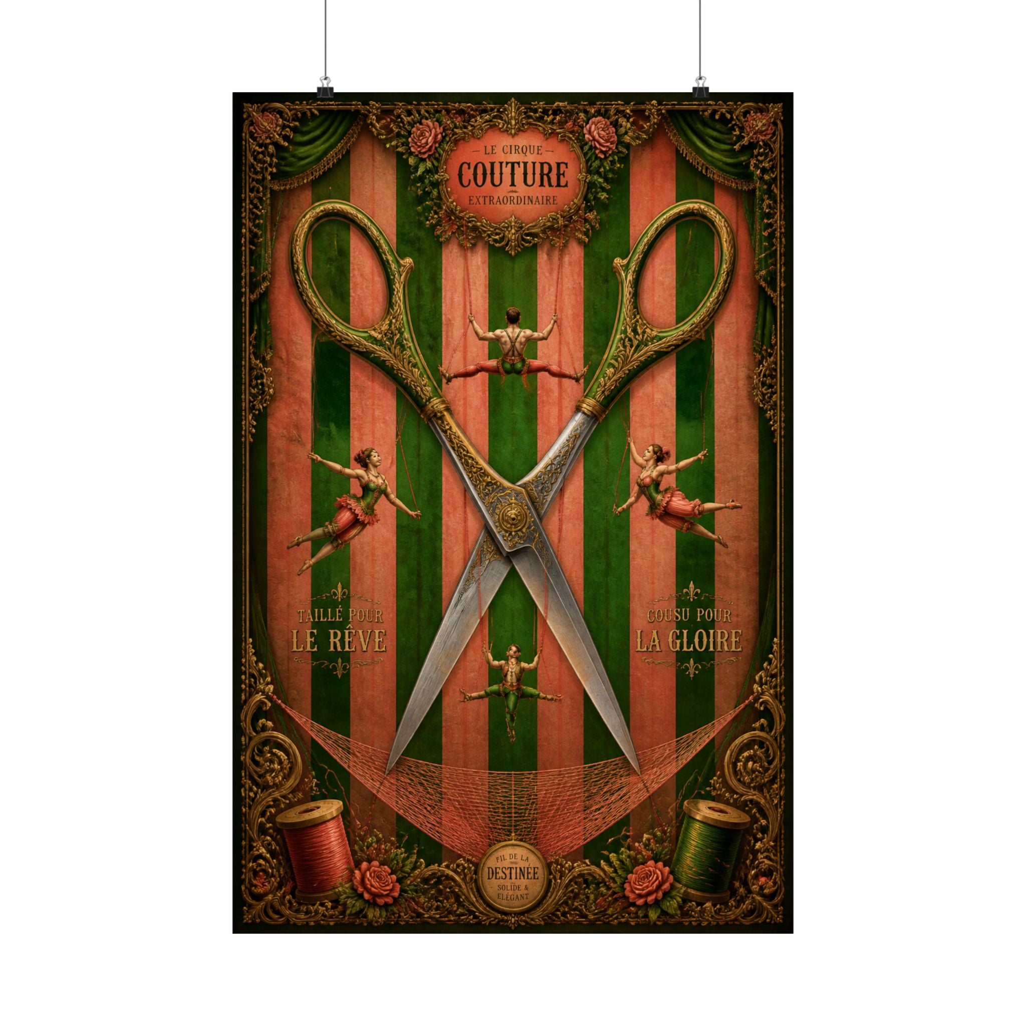 Giant Scissors Trapeze Wall Art Poster 24×36 Baroque Studio Decor Maximalist Print