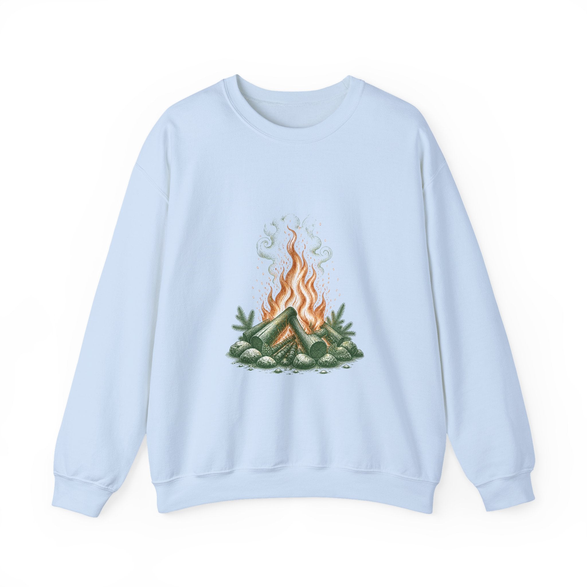 Matching Couple Sweatshirt - Wildfire & Waterfall Matching Couple Comfort Colors Crew Vintage Art His Hers Honeymoon Gift - Design A