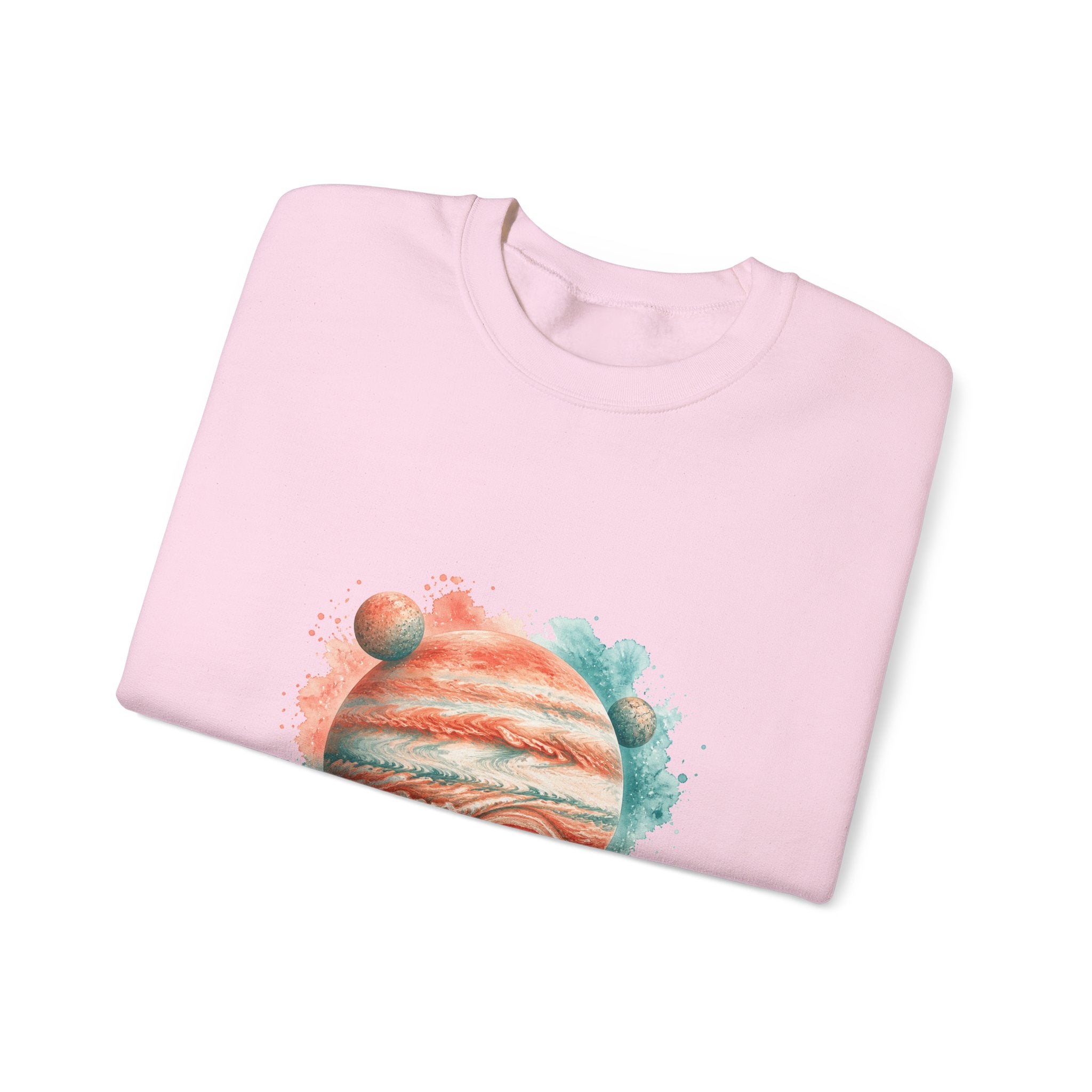 Matching Couple Sweatshirt - Saturn & Jupiter Matching Couple Premium Fleece Sweatshirt Watercolor Art His Hers Birthday Gift - Design B