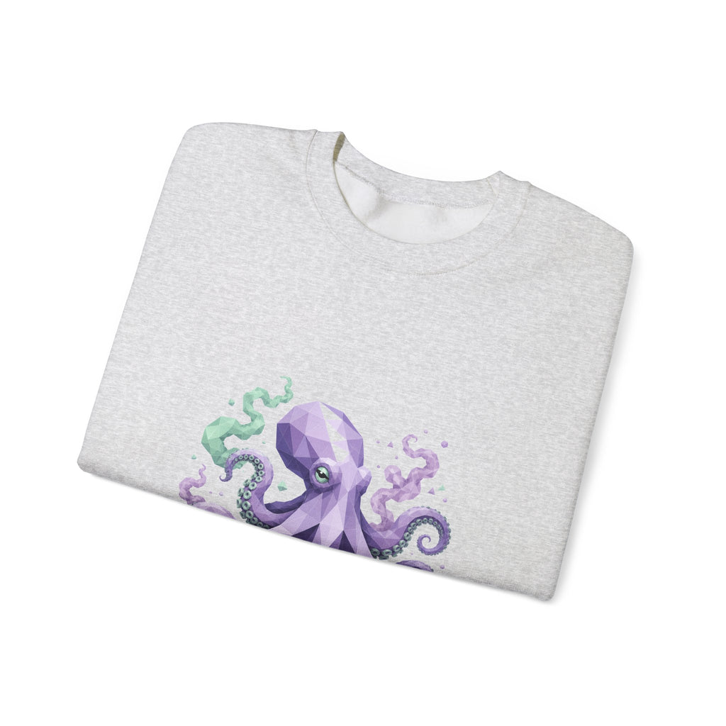 Matching Couple Sweatshirt - Octopus & Jellyfish Matching Couple Crewneck Sweatshirt Geometric Art His Hers Couple Gift - Design A