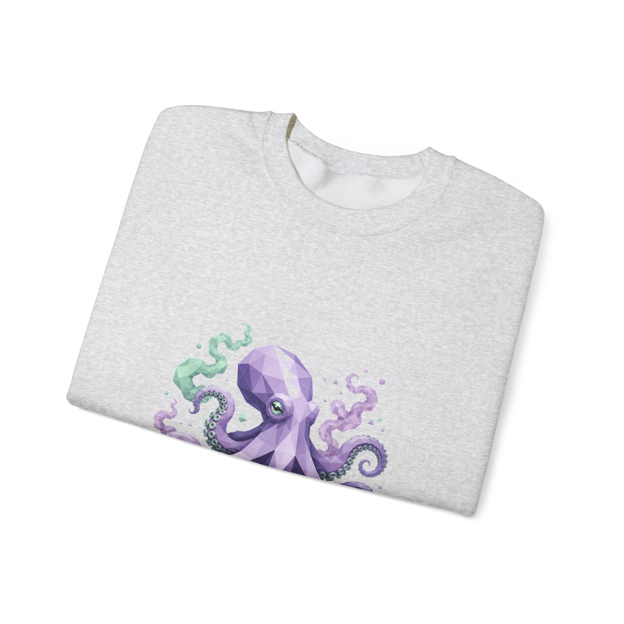 Matching Couple Sweatshirt - Octopus & Jellyfish Matching Couple Crewneck Sweatshirt Geometric Art His Hers Couple Gift - Design A