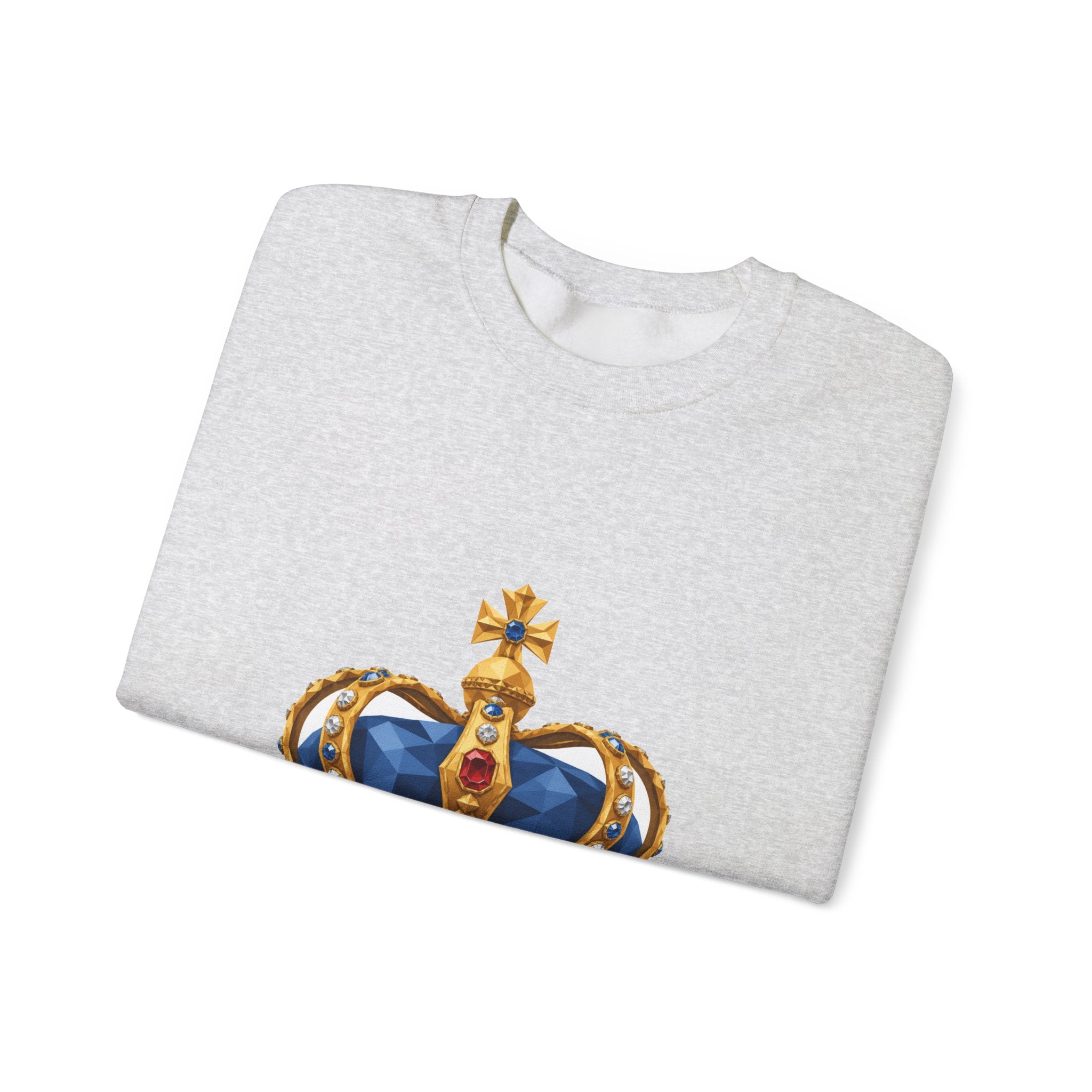 Matching Couple Sweatshirt - Crown & Shield Matching Couple Premium Fleece Sweatshirt Geometric Art His Hers Love Gift - Design A