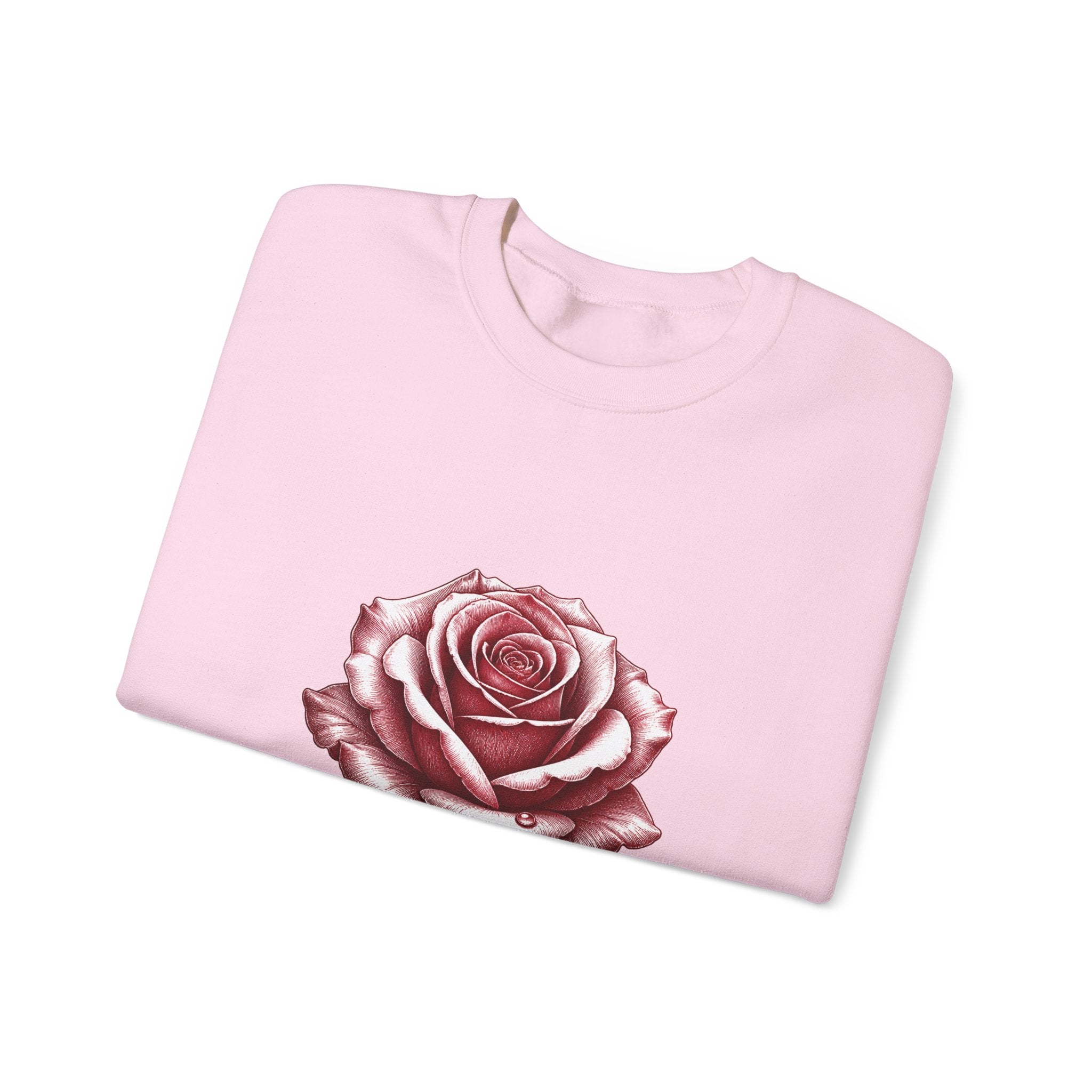 Matching Couple Sweatshirt - Rose & Thorn Matching Couple Crewneck Sweatshirt Hand-Drawn Art His Hers Best Friend Gift - Design A