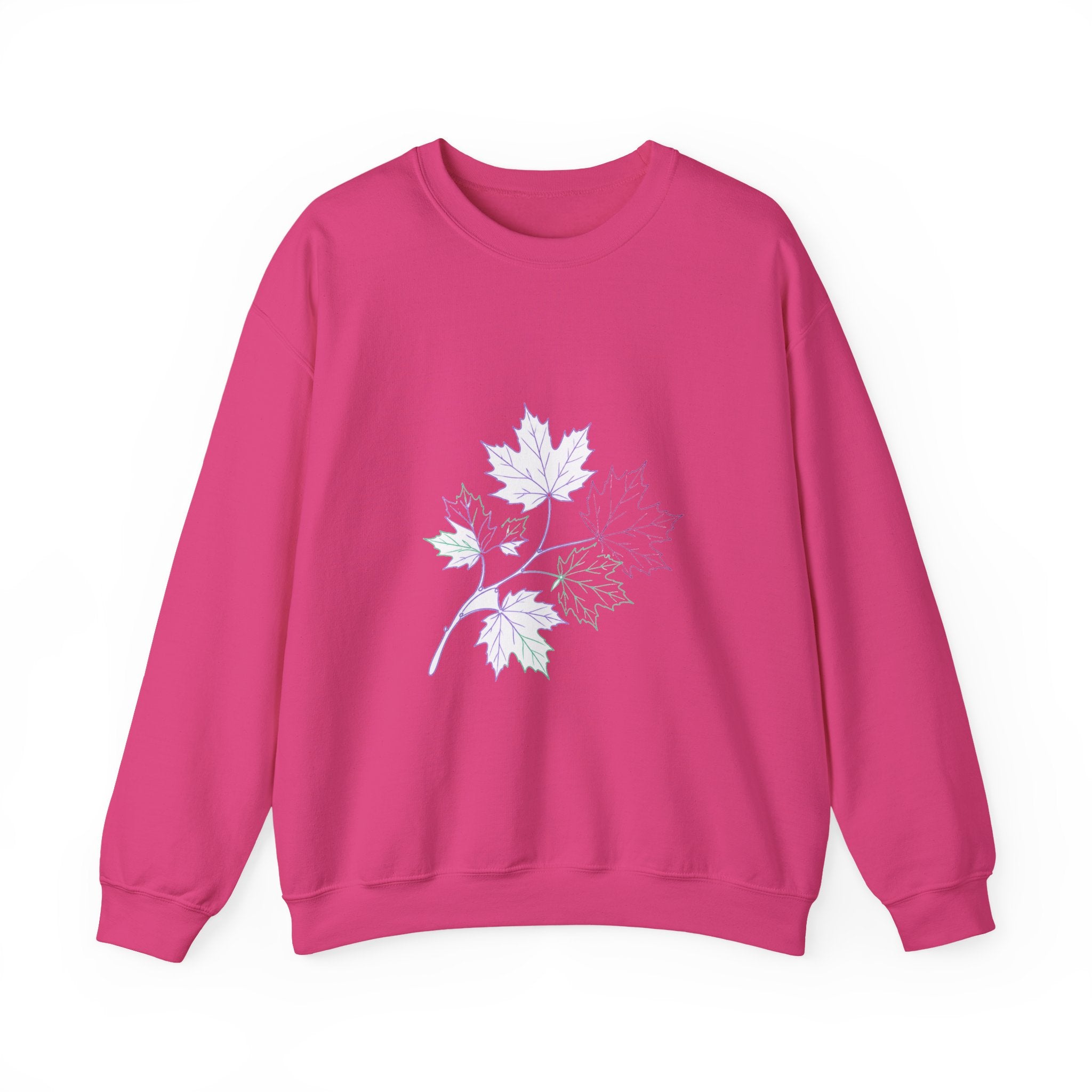 Matching Couple Sweatshirt - Cherry Blossom & Maple Leaf Matching Couple Crewneck Sweatshirt Minimalist Art His Hers Valentine Gift - Design B
