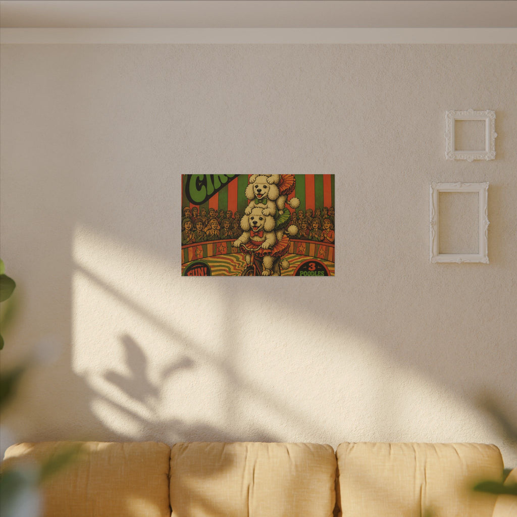 Poodle Stack Bicycle Wall Art Canvas 24×36 Psychedelic Dining Room Decor Maximalist Print