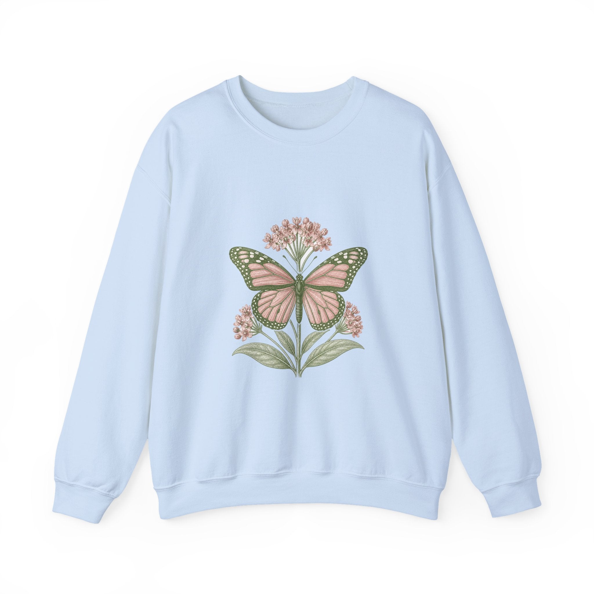 Matching Couple Sweatshirt - Butterfly & Moth Matching Couple Crewneck Sweatshirt Vintage Art His Hers Wedding Gift - Design A