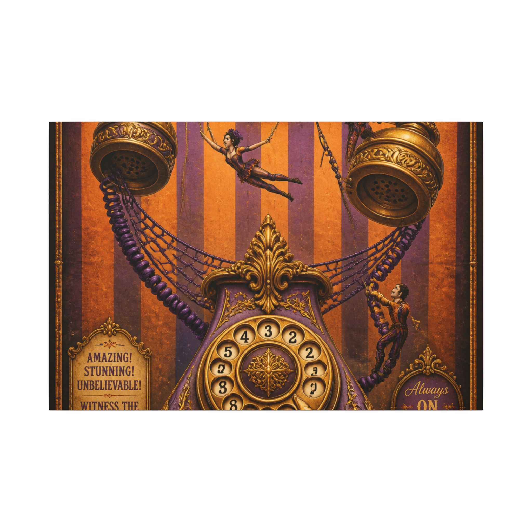 Vintage Telephone Booth Wall Art Canvas 16×20 Baroque Home Office Decor Maximalist Print