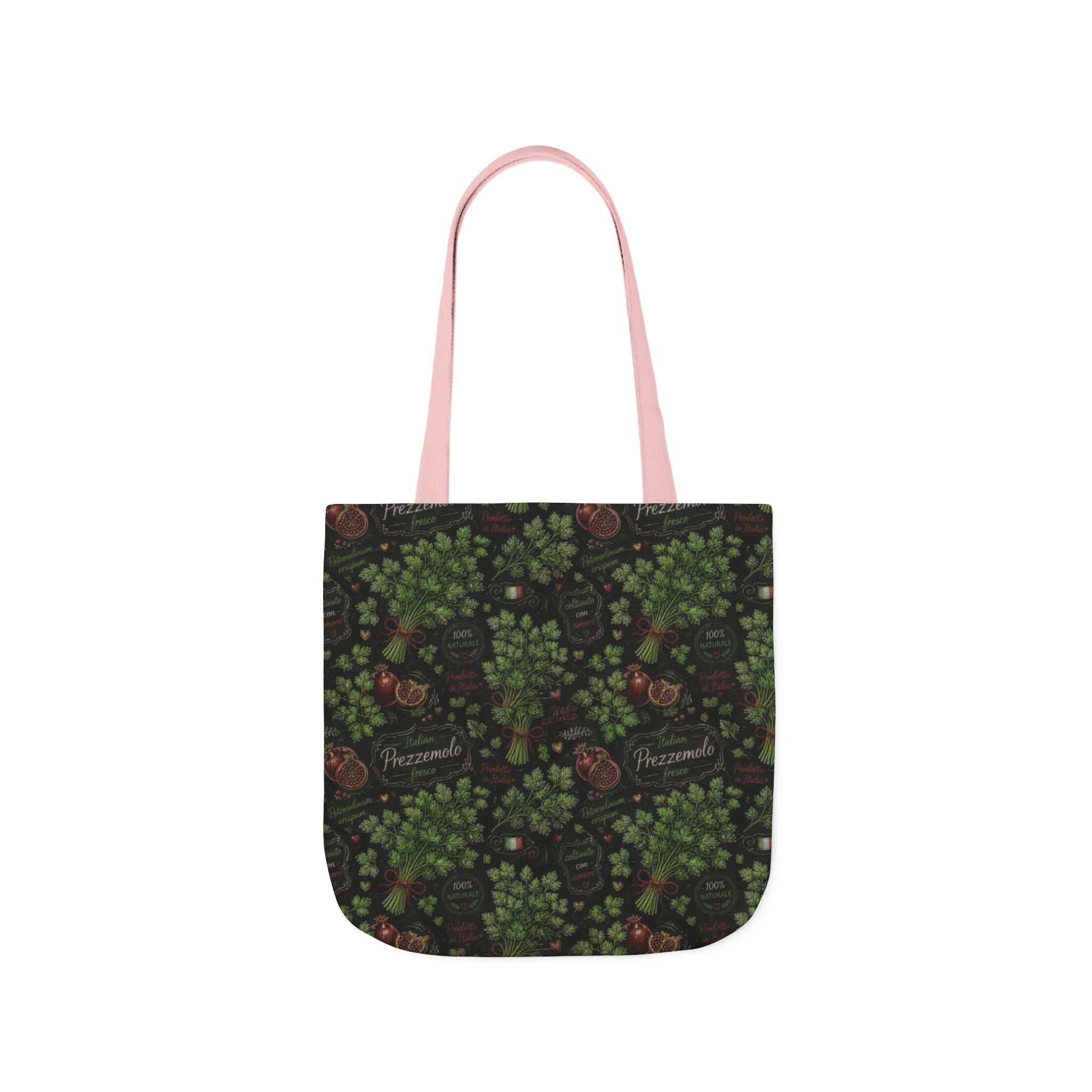 Fresh Parsley Canvas Tote Bag Mediterranean Kitchen Chalk Art Design Italian Cottagecore Gift