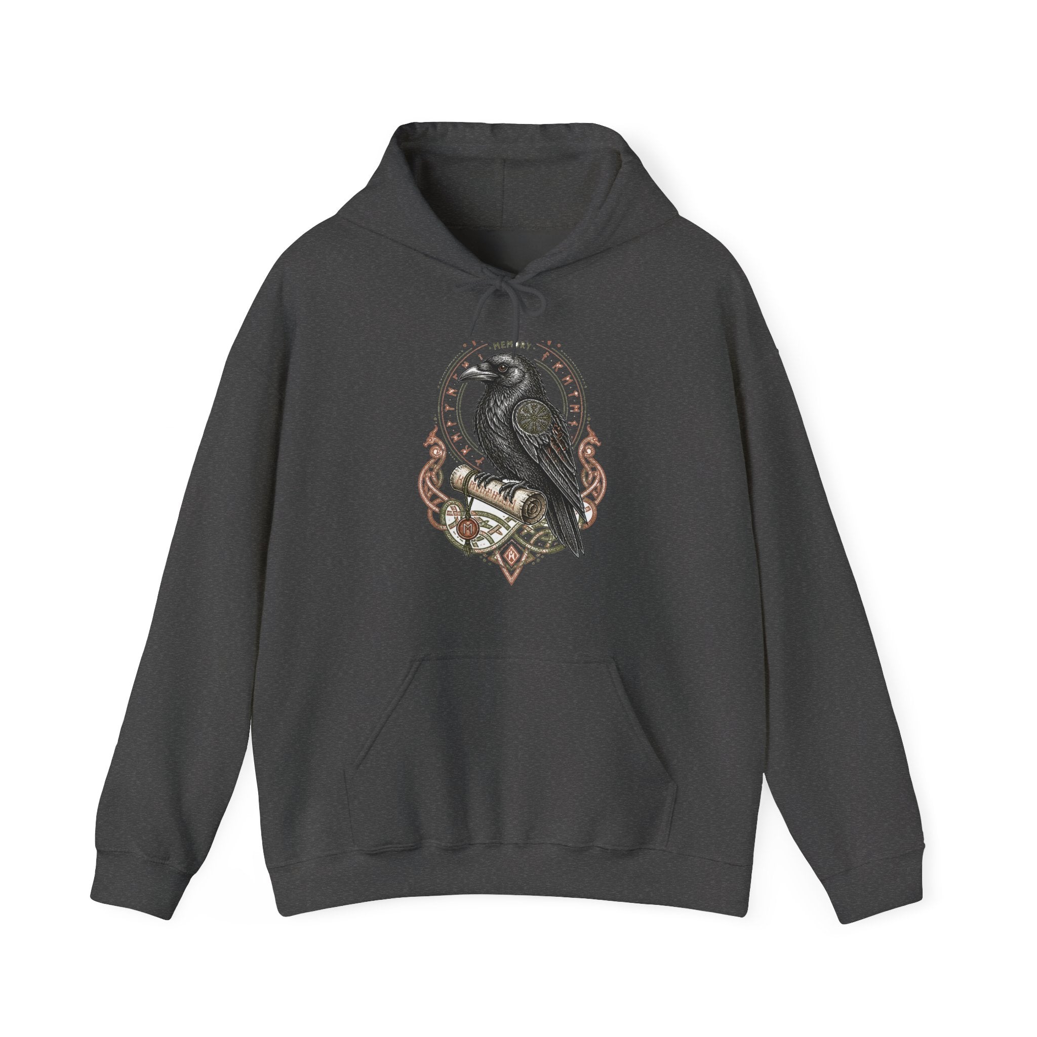 Matching Couple Sweatshirt - Huginn & Muninn Matching Couple Hooded Sweatshirt Hand-Drawn Art His Hers Best Friend Gift - Design B