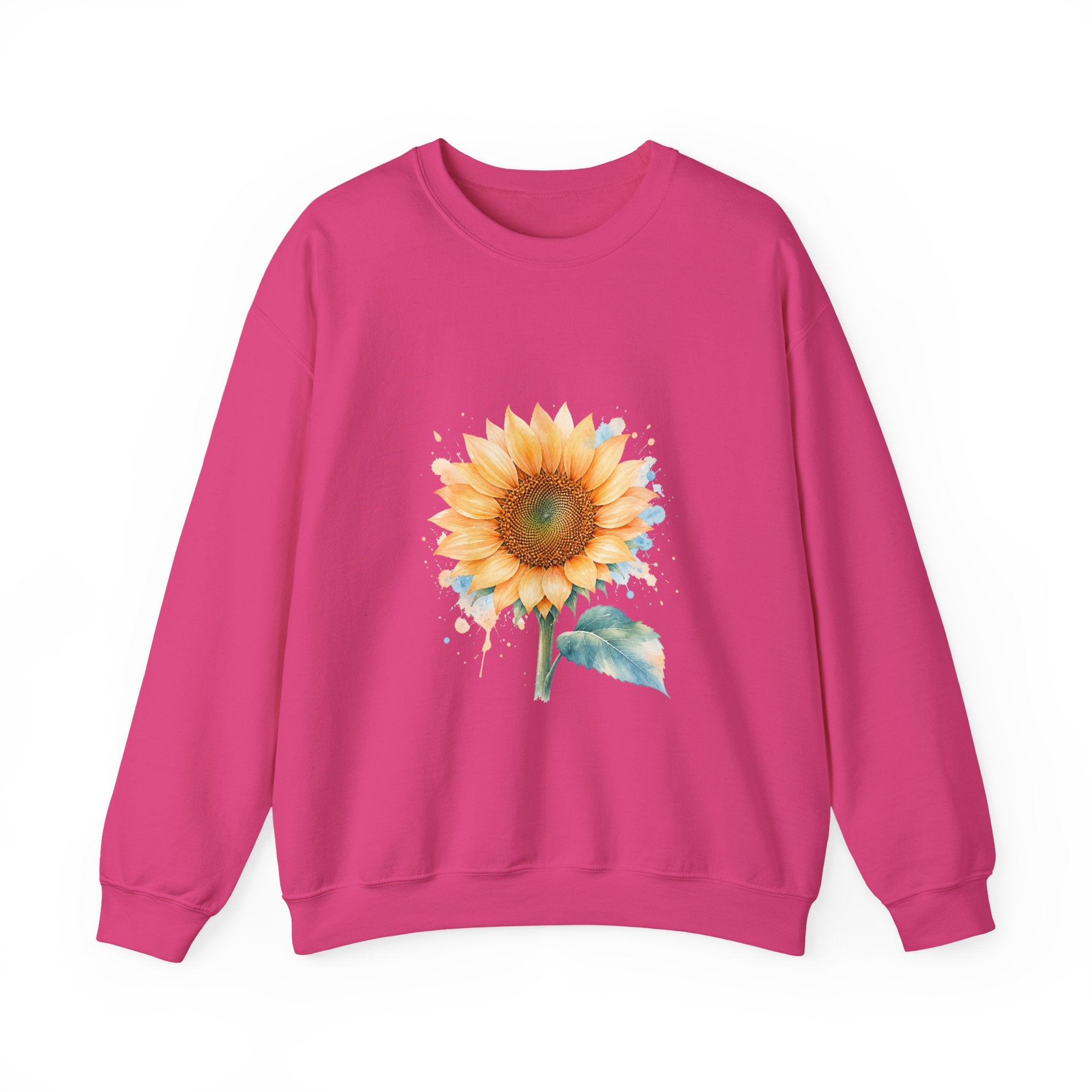 Matching Couple Sweatshirt - Sunflower & Moonflower Matching Couple Crewneck Sweatshirt Watercolor Art His Hers Engagement Gift - Design A