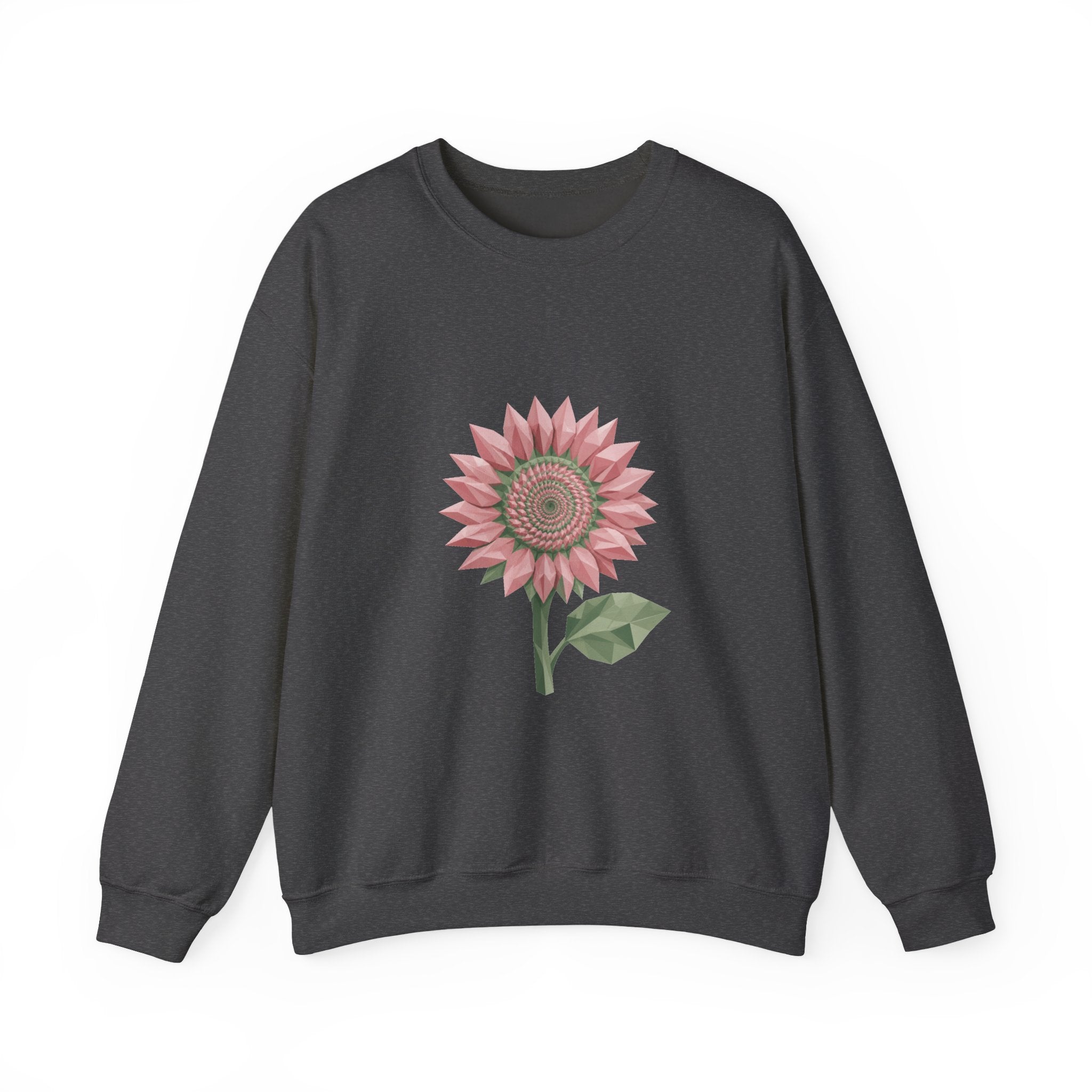 Matching Couple Sweatshirt - Sunflower & Moonflower Matching Couple Crewneck Sweatshirt Geometric Art His Hers Couple Gift - Design A