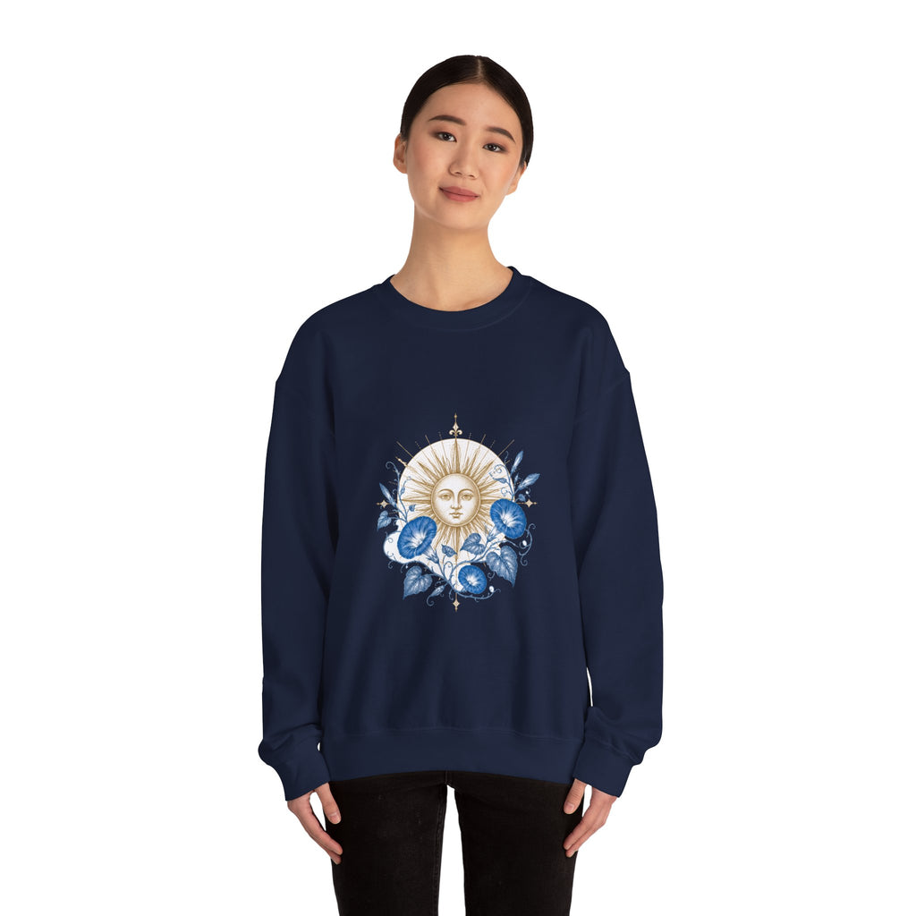 Matching Couple Sweatshirt - Sun & Moon Matching Couple Premium Fleece Sweatshirt Vintage Art His Hers Honeymoon Gift - Design B