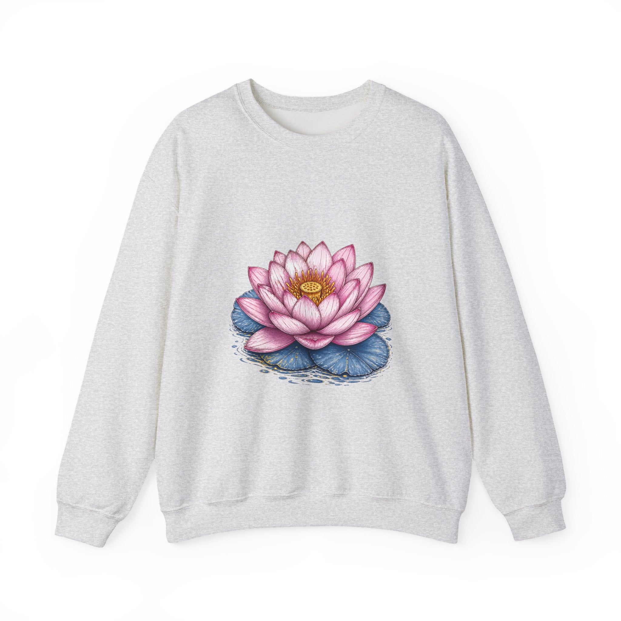 Matching Couple Sweatshirt - Open & Closed Lotus Matching Couple Comfort Colors Crew Hand-Drawn Art His Hers Anniversary Gift - Design A