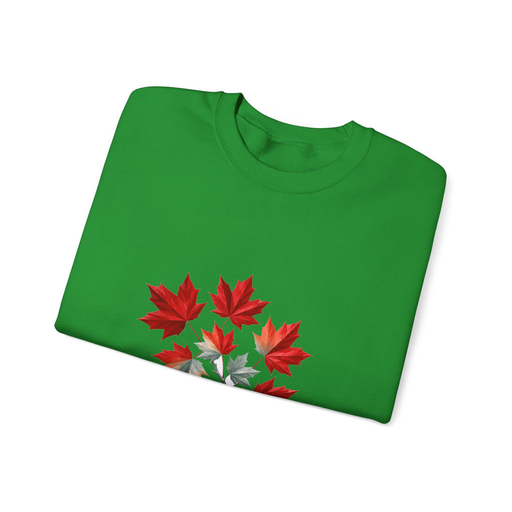 Matching Couple Sweatshirt - Cherry Blossom & Maple Leaf Matching Couple Crewneck Sweatshirt Geometric Art His Hers Couple Gift - Design B