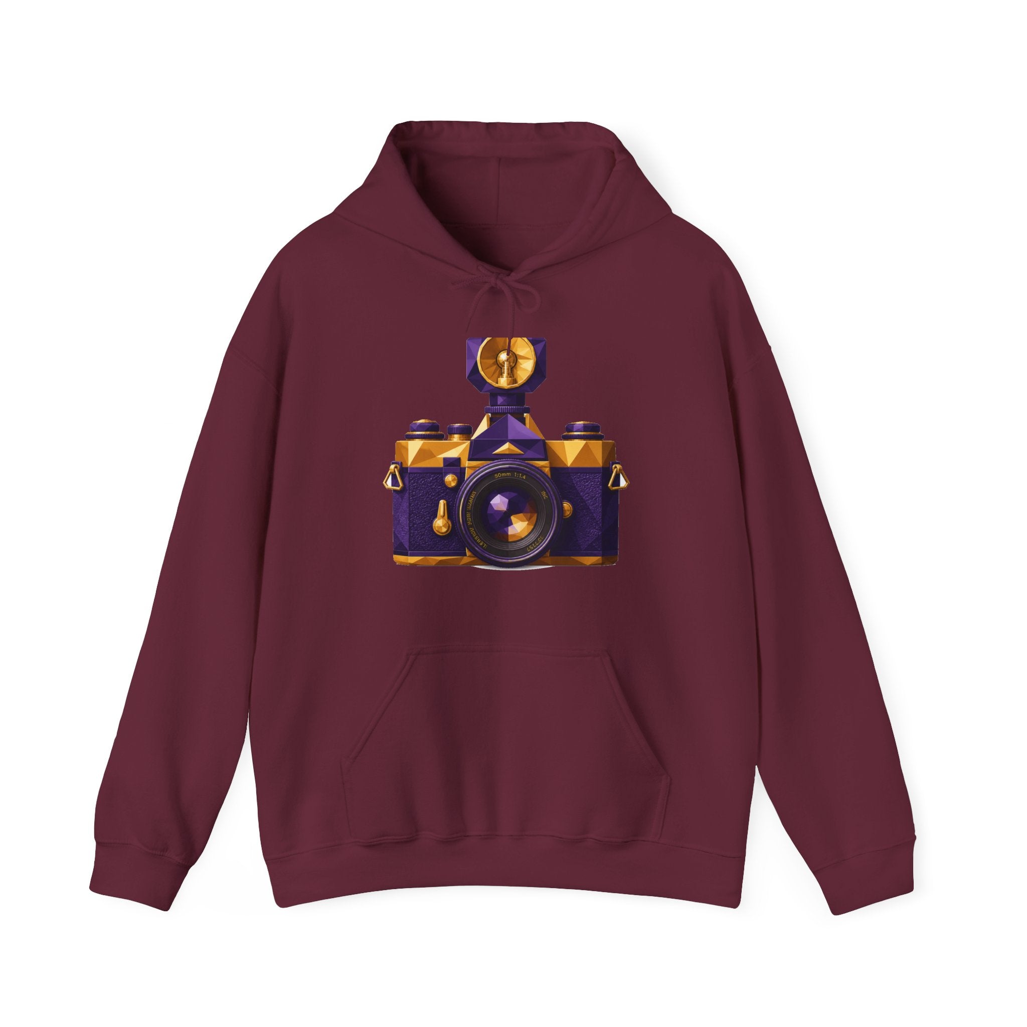 Matching Couple Sweatshirt - Camera & Film Matching Couple Hooded Sweatshirt Geometric Art His Hers Couple Gift - Design A